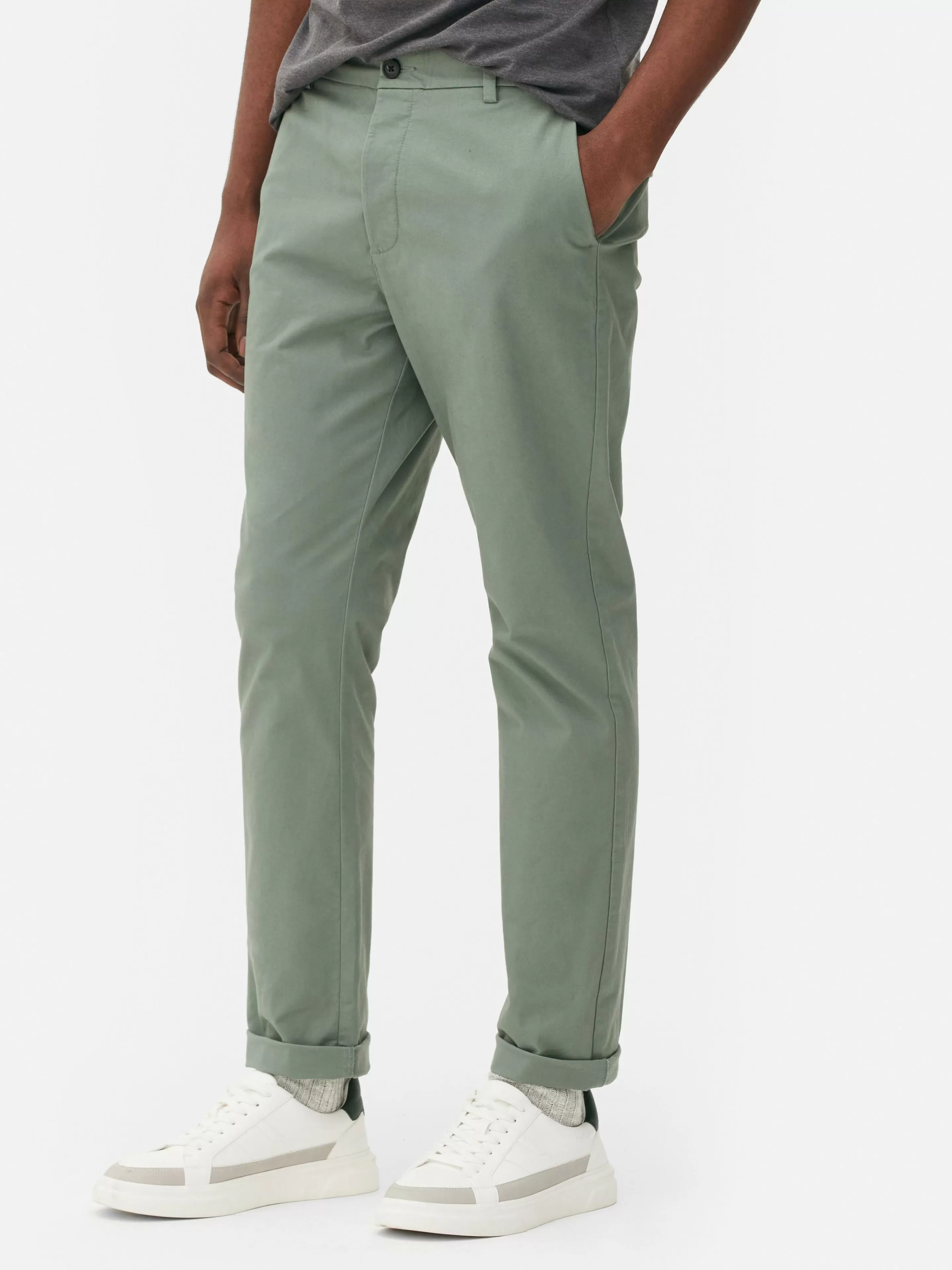 Hombre Primark Pantalón | Pantalones Chinos De Corte Entallado Elásticos