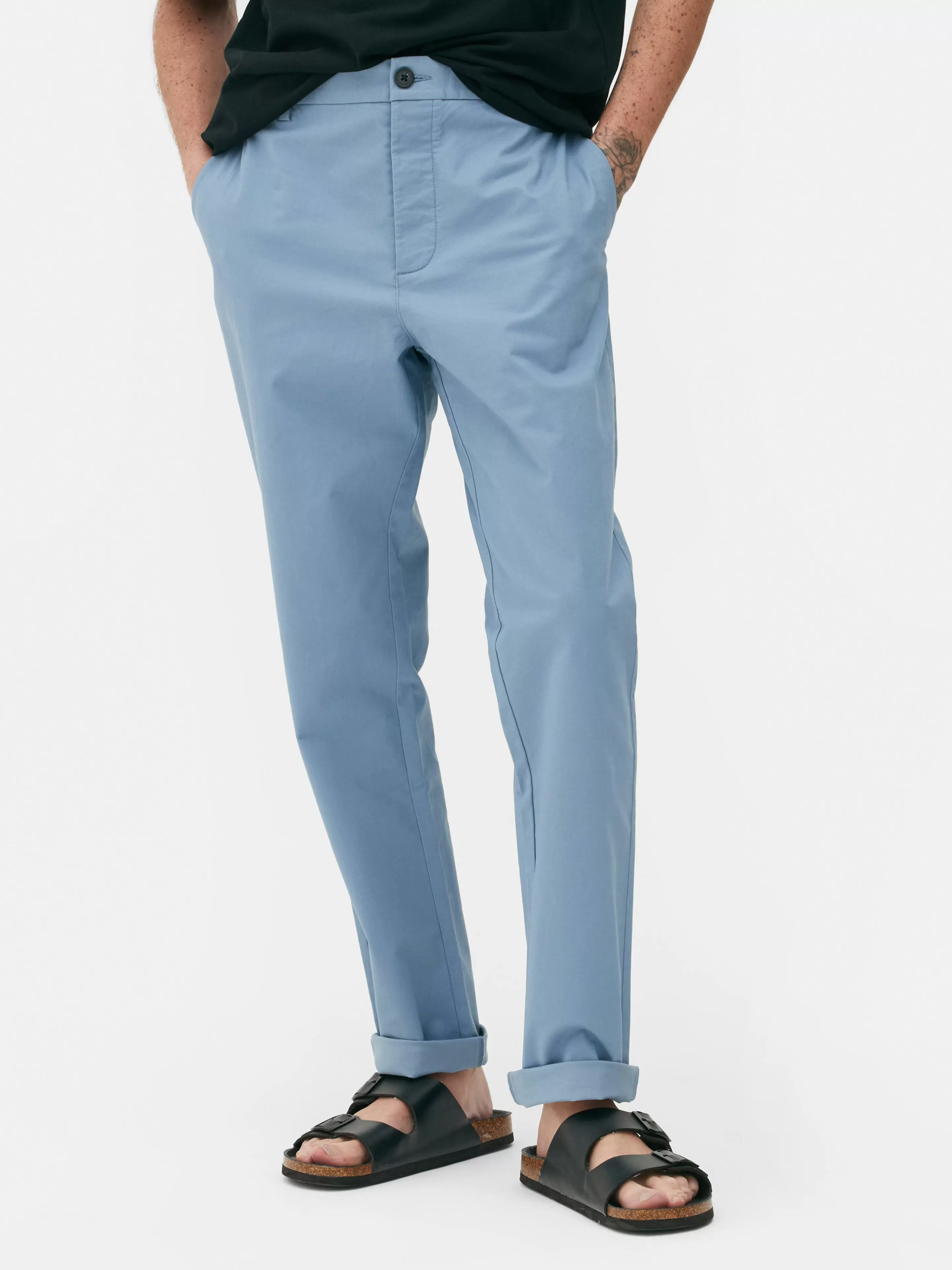 Hombre Primark Pantalón | Pantalones Chinos De Corte Entallado Elásticos