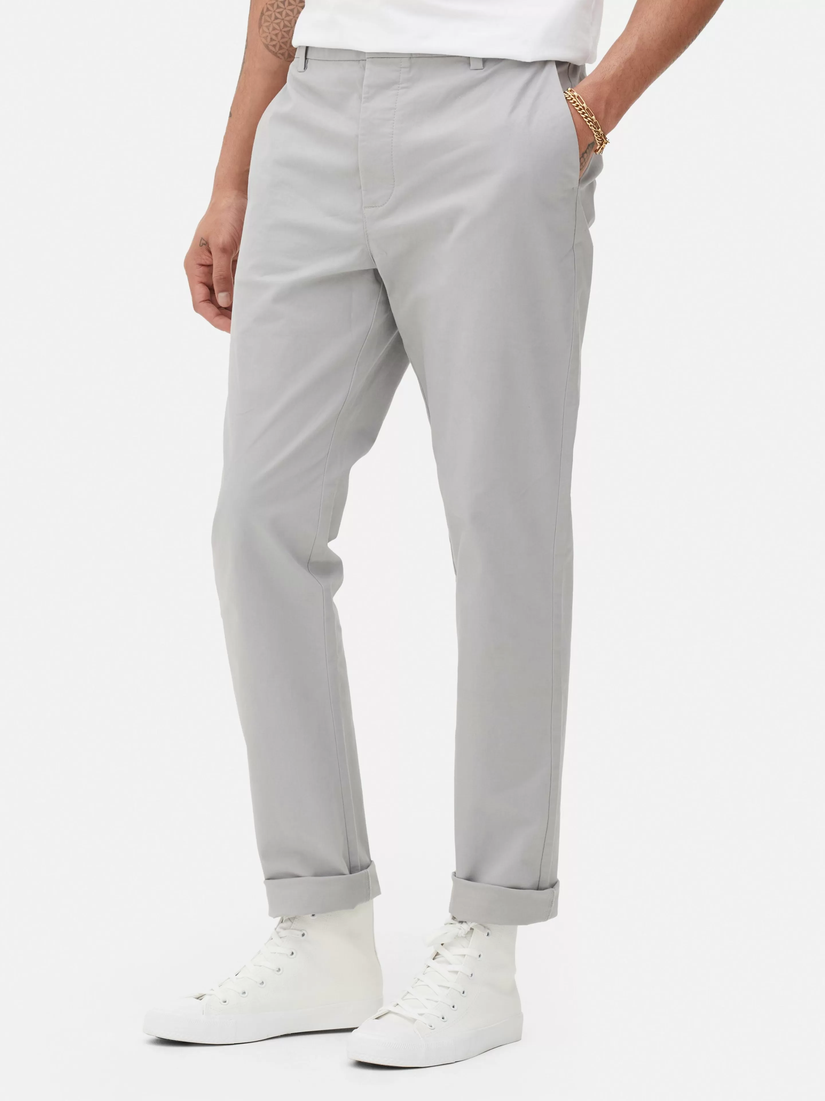 Hombre Primark Pantalón | Pantalones Chinos De Corte Entallado Elásticos