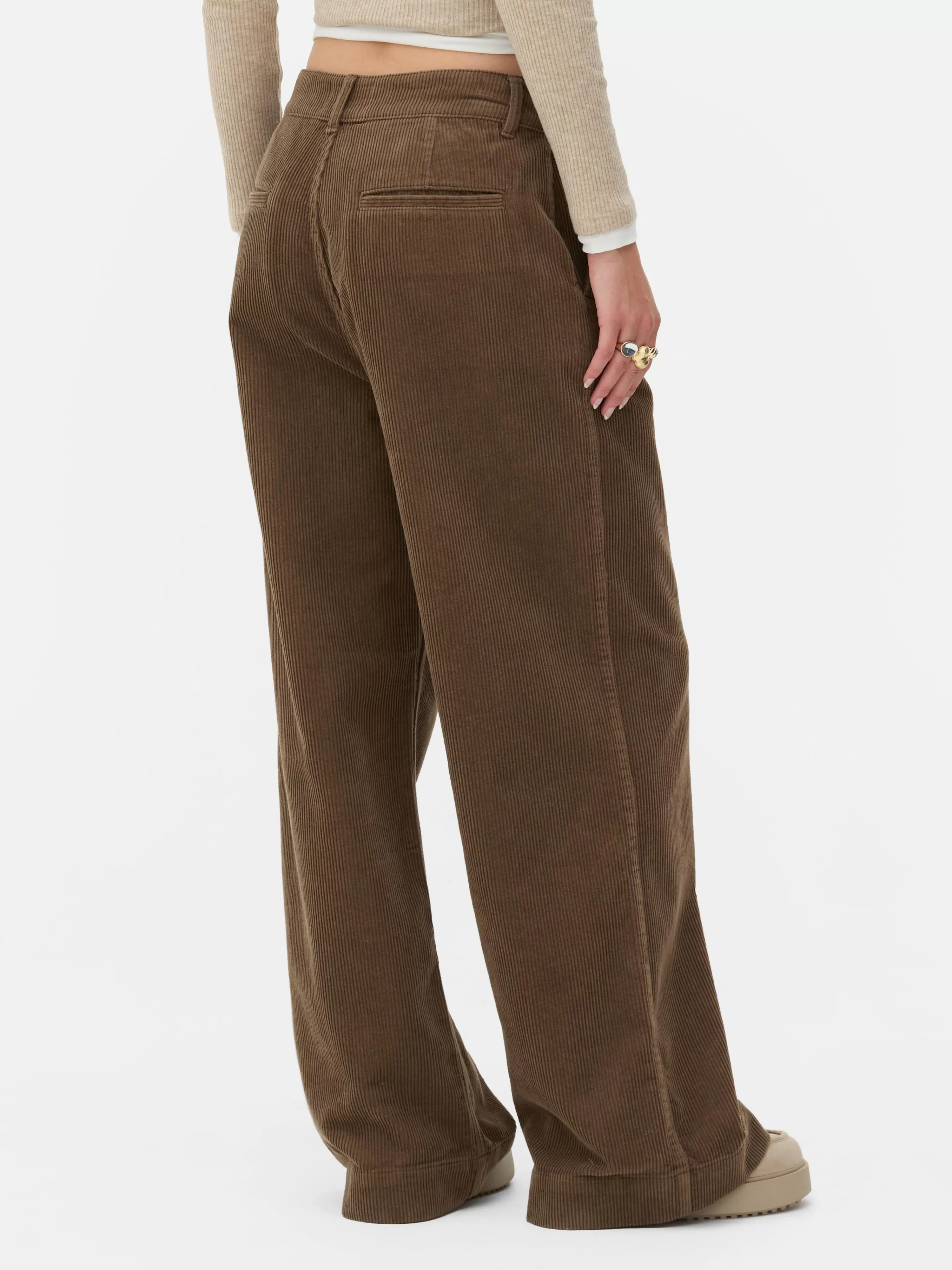 Mujer Primark Tejido Vaquero | Pantalones Y Leggings | Pantalones De Pernera Ancha De Pana De Rita Ora