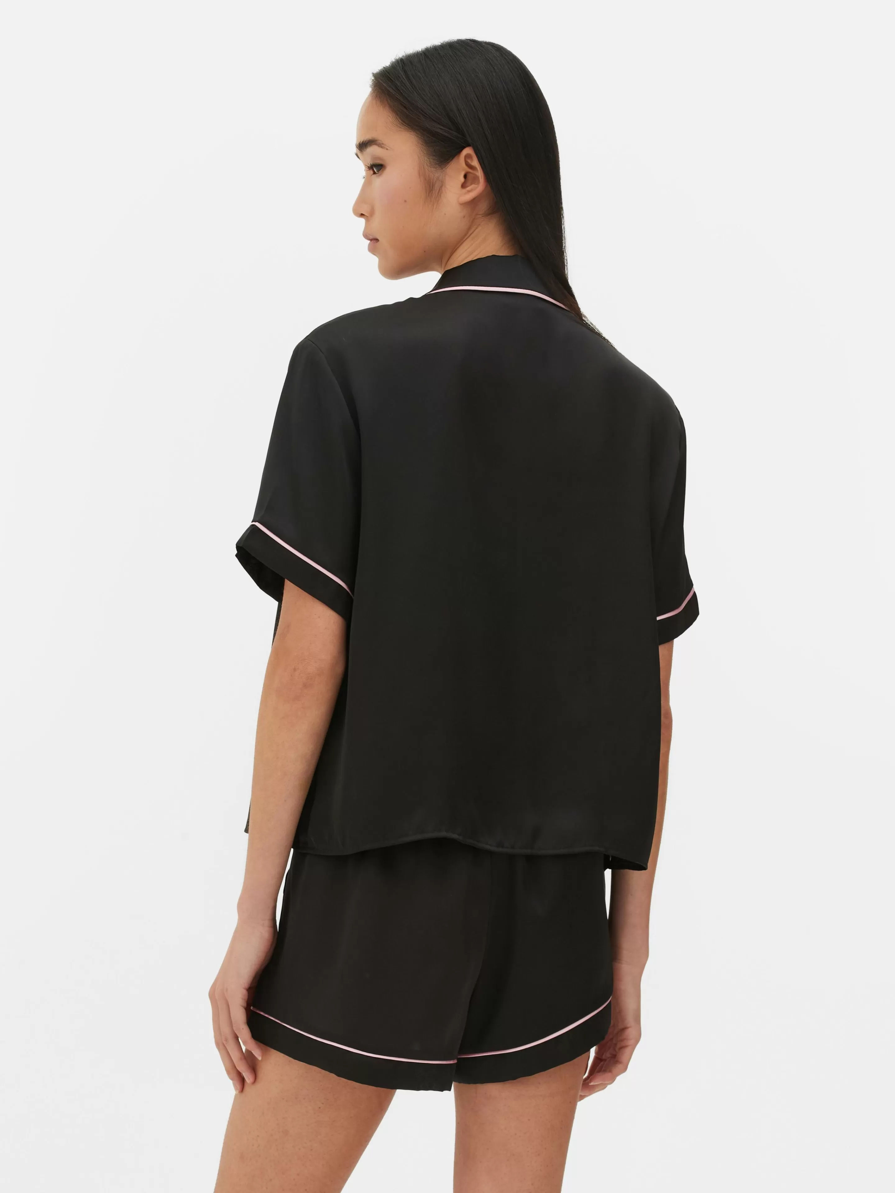 Mujer Primark Sets De Pijamas | Pijama Con Camisa Y Pantalón Corto De Satén