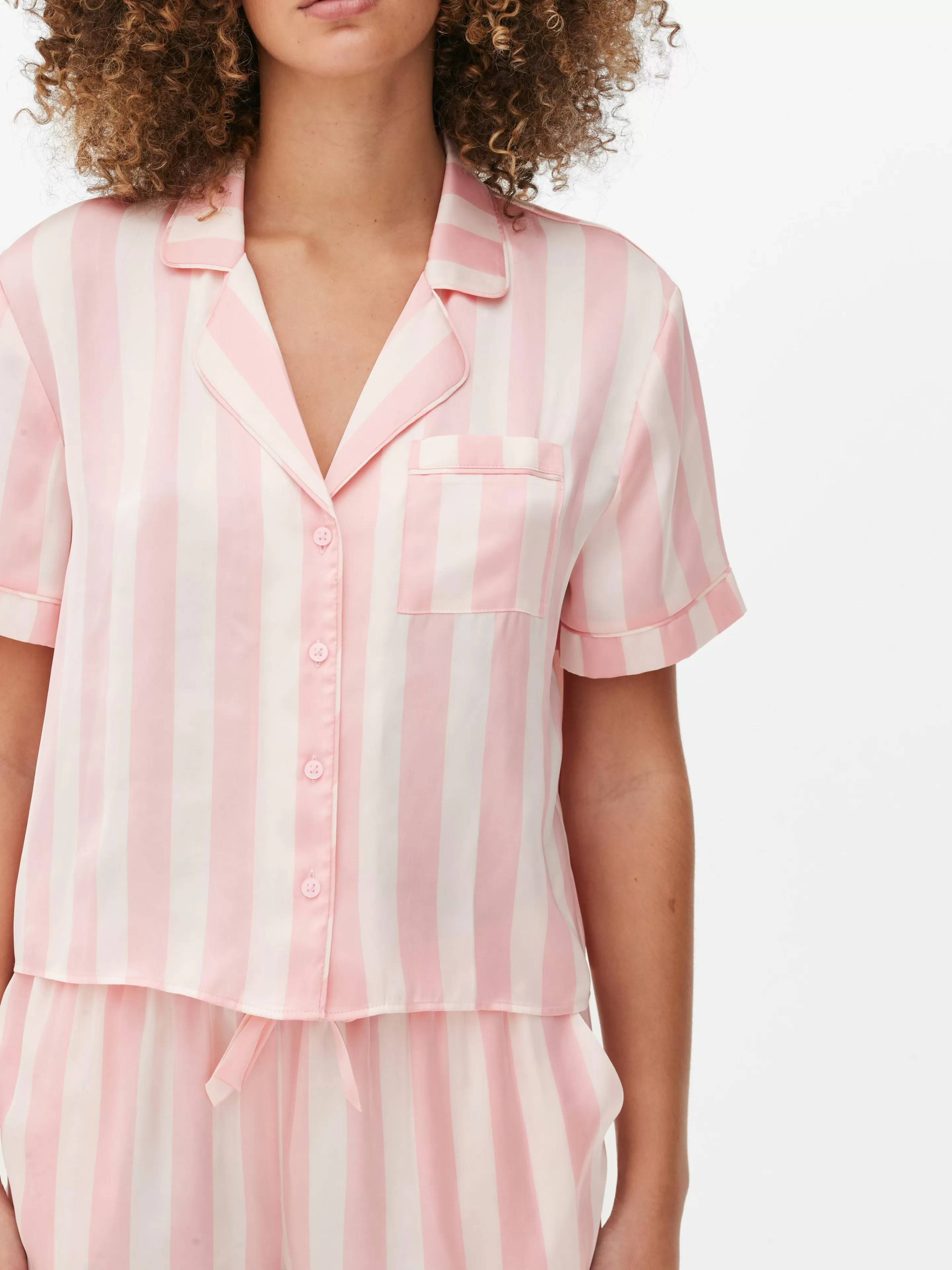 Mujer Primark Sets De Pijamas | Pijama Con Camisa Y Pantalones Cortos De Satén