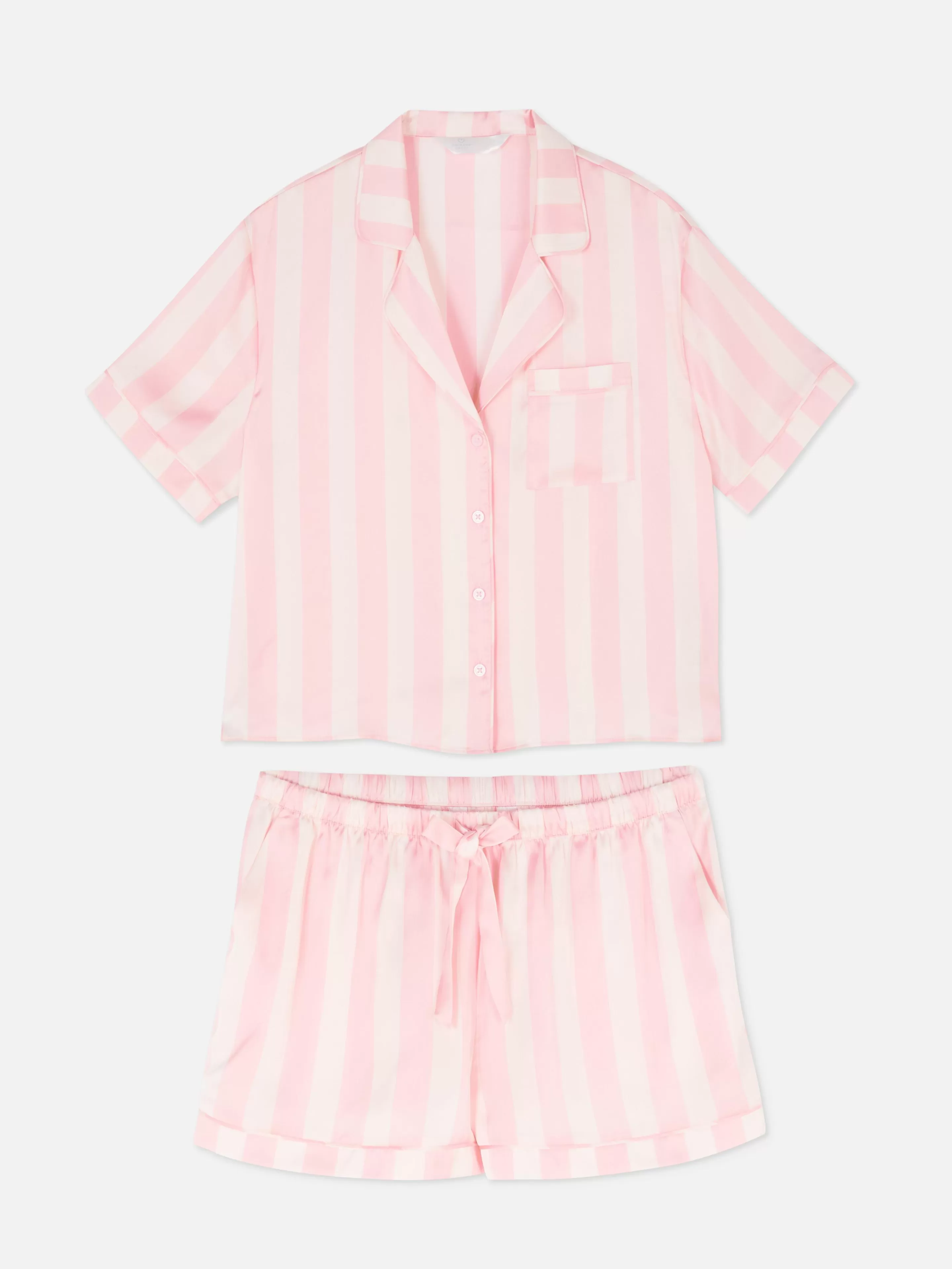Mujer Primark Sets De Pijamas | Pijama Con Camisa Y Pantalones Cortos De Satén