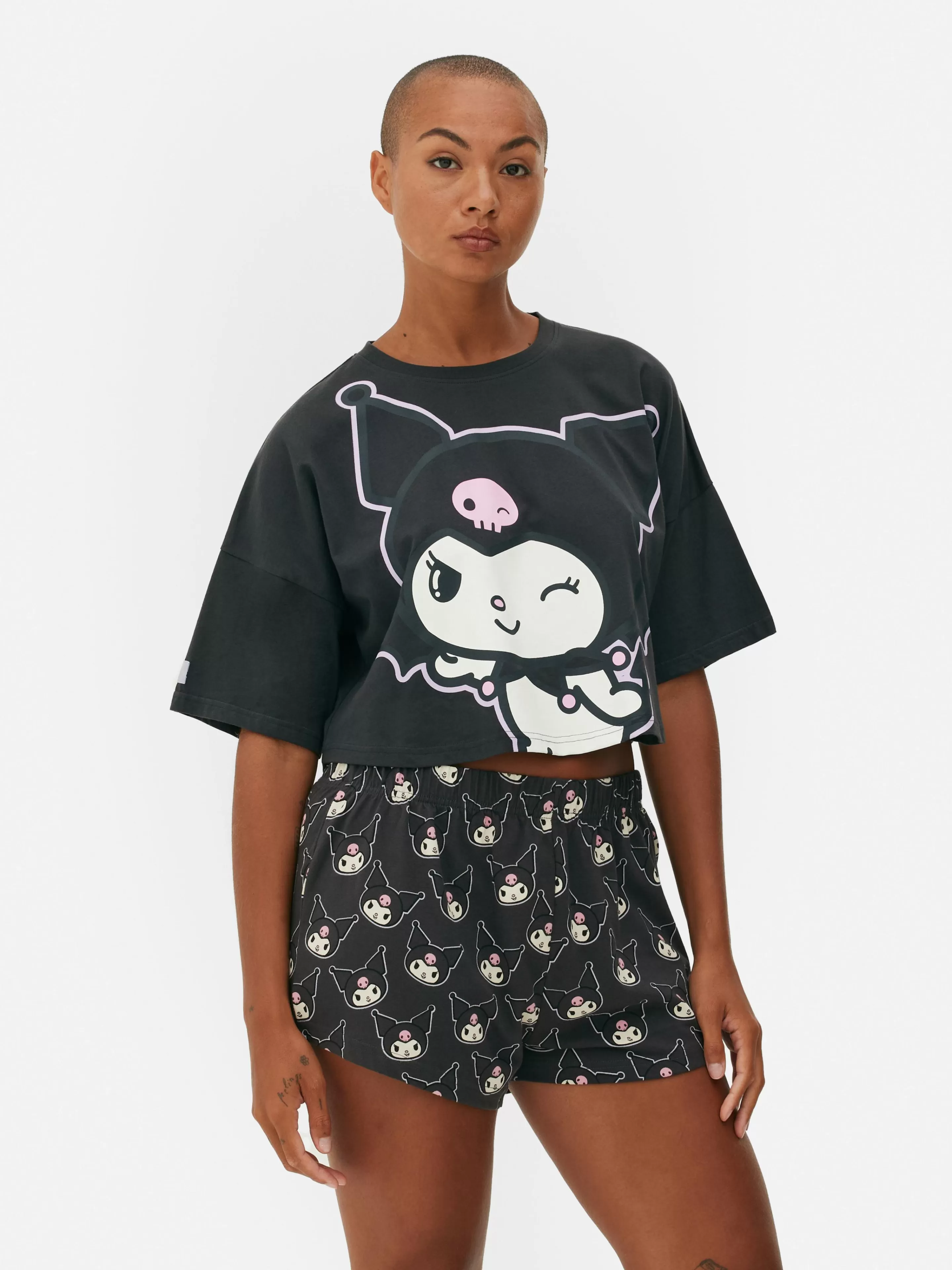 Mujer Primark Sets De Pijamas | Pijama Corto De Kuromi De Hello Kitty