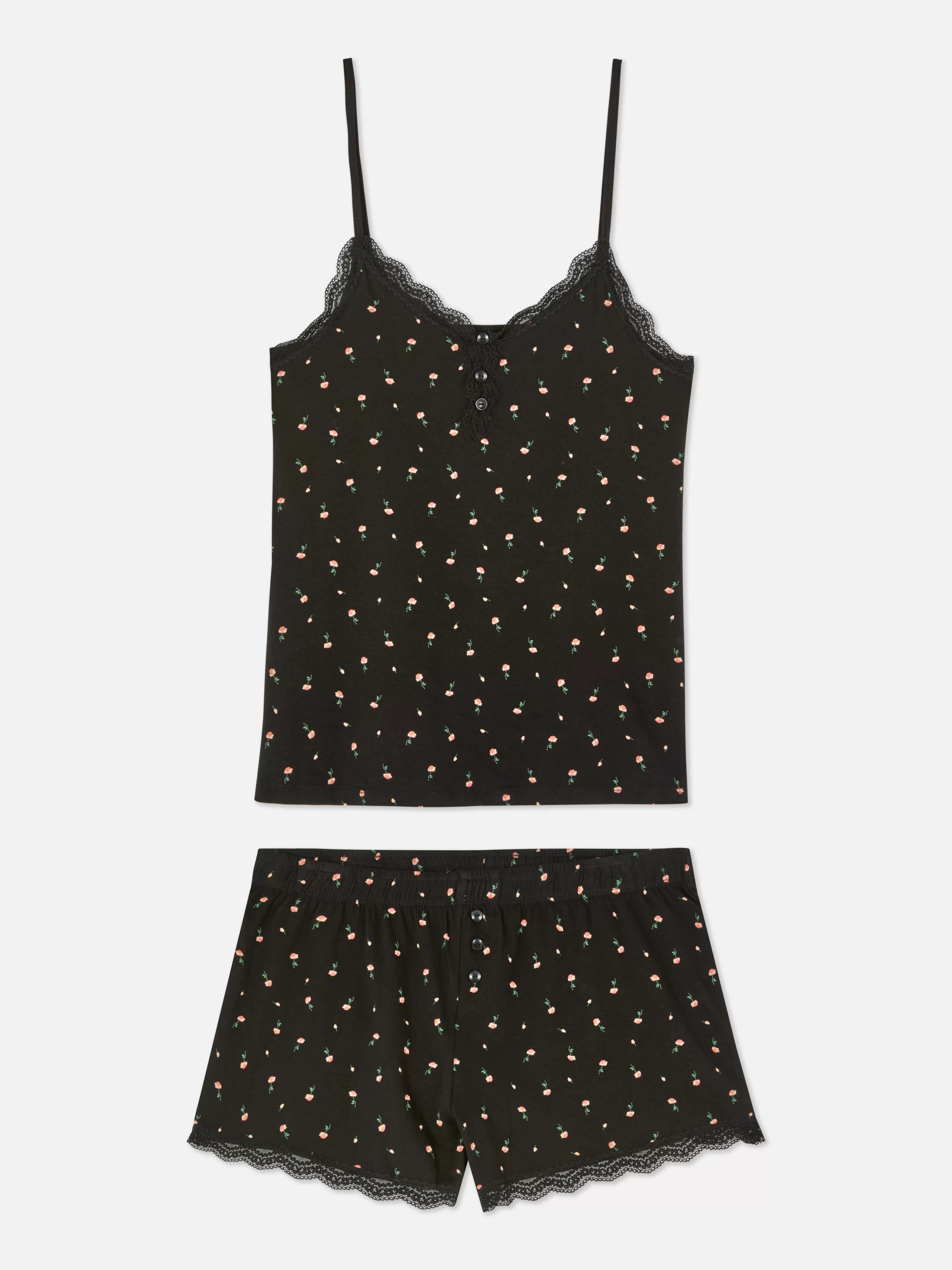 Mujer Primark Sets De Pijamas | Pijama Corto De Tirantes Con Ribetes De Encaje