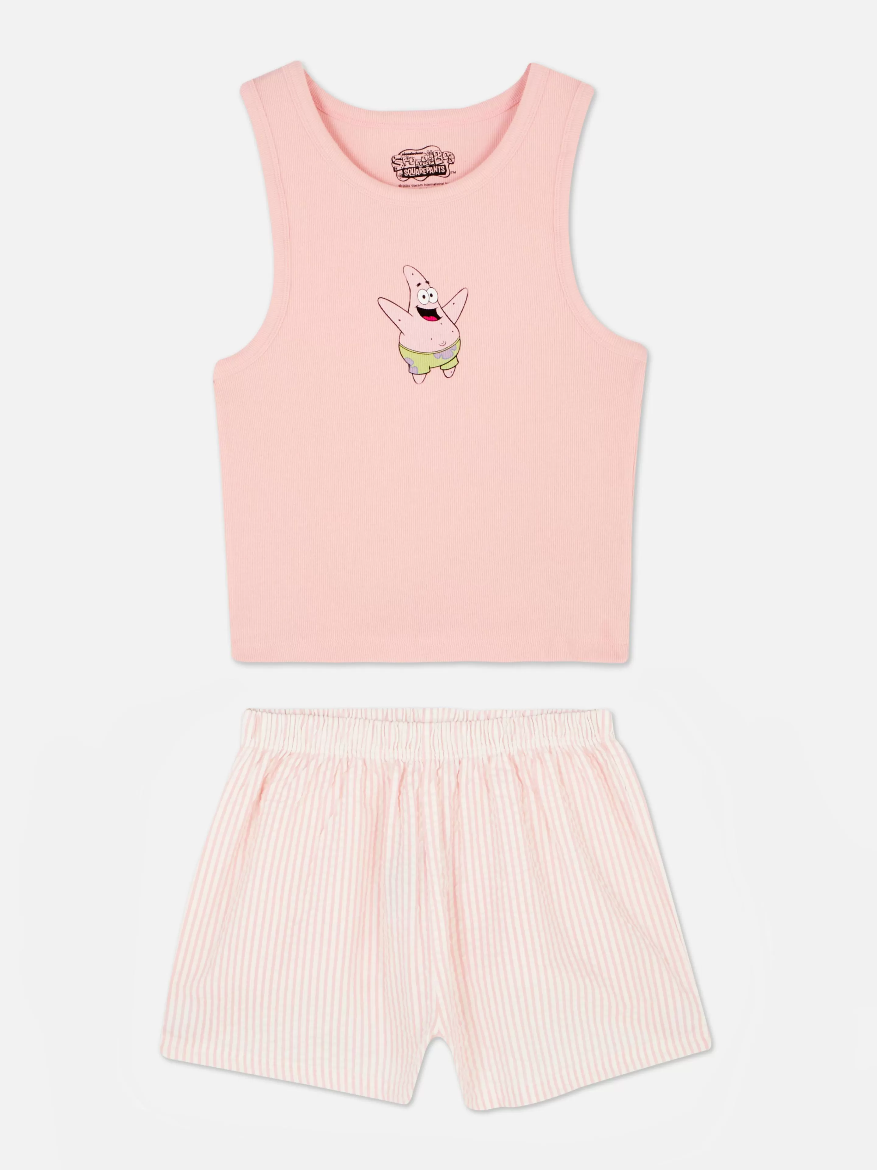 Mujer Primark Sets De Pijamas | Pijama Corto Sin Mangas De Bob Esponja Para Mujer
