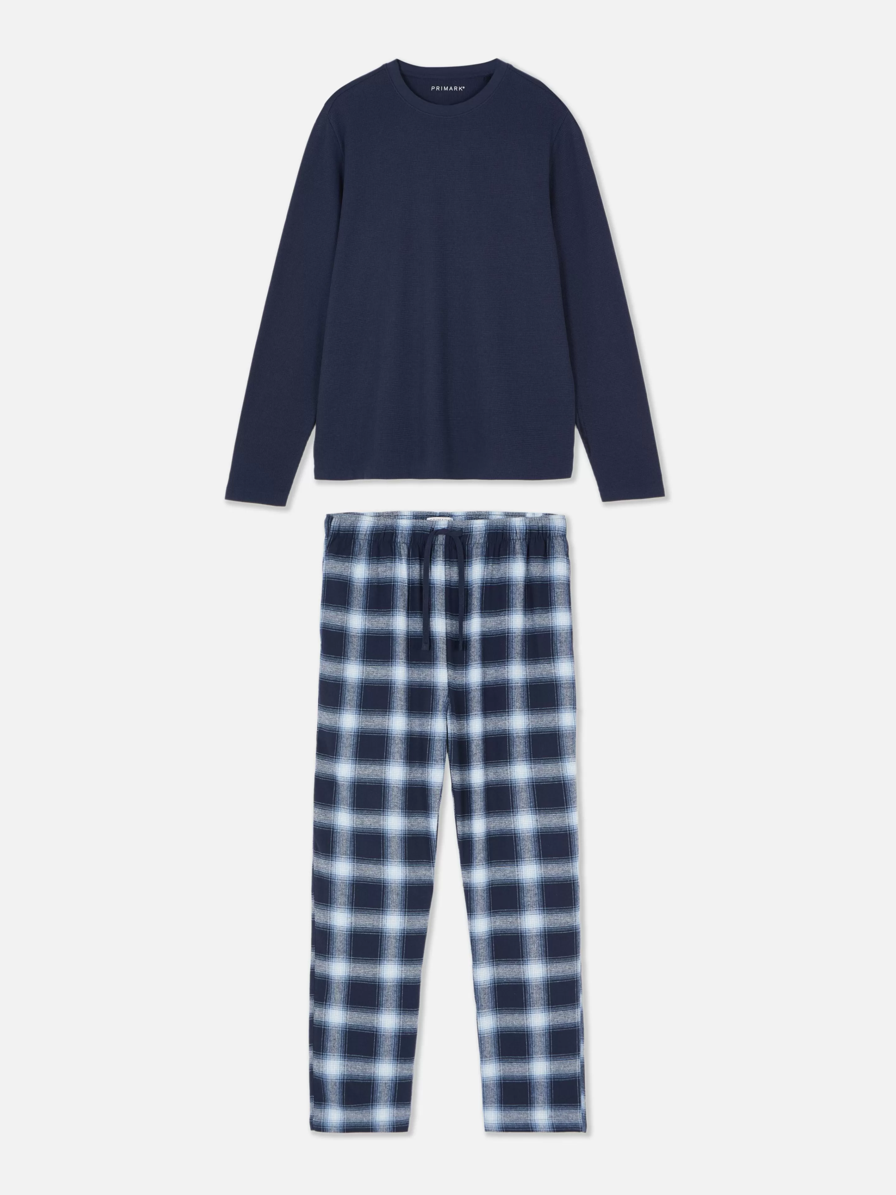 Hombre Primark Pijama | Pijama De Algodón Cepillado Con Estampado A Cuadros