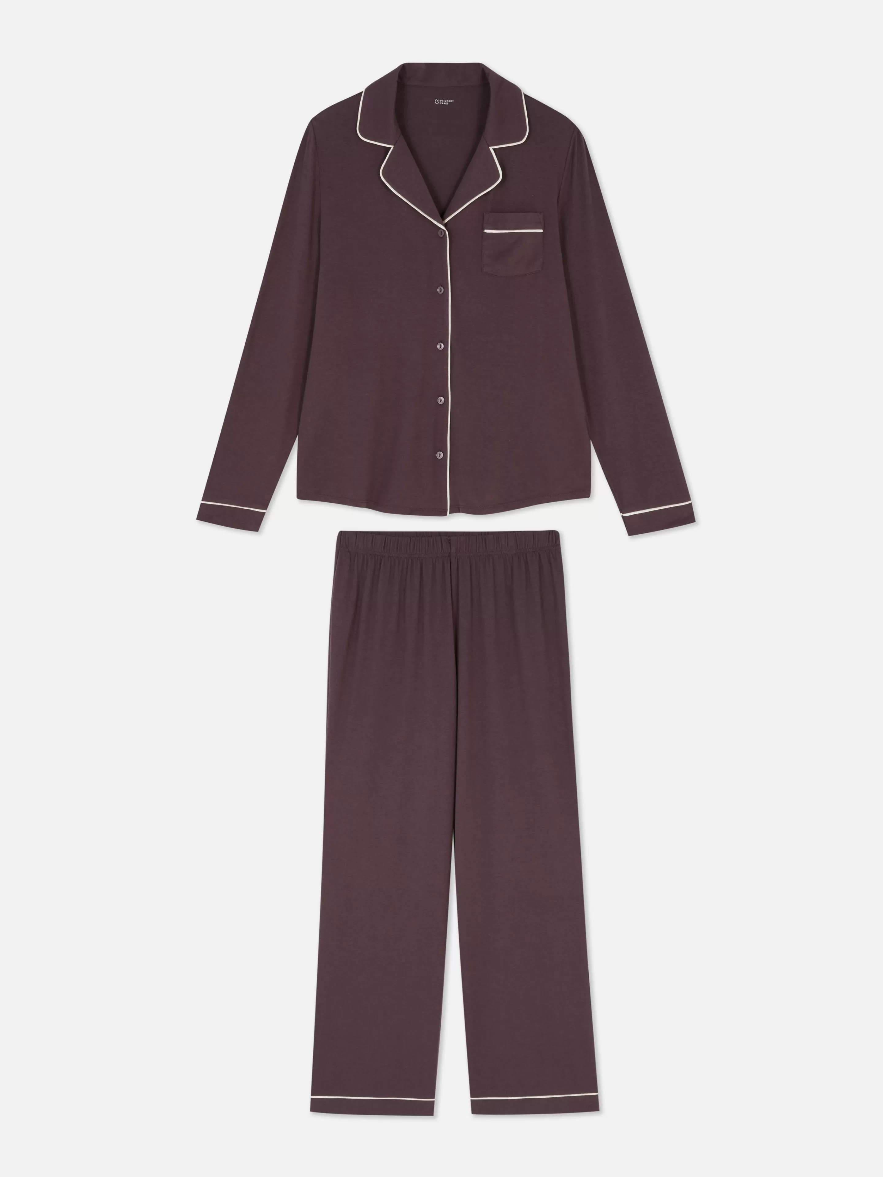 Mujer Primark Sets De Pijamas | Pijama De Punto Y Manga Larga De Corte Masculino