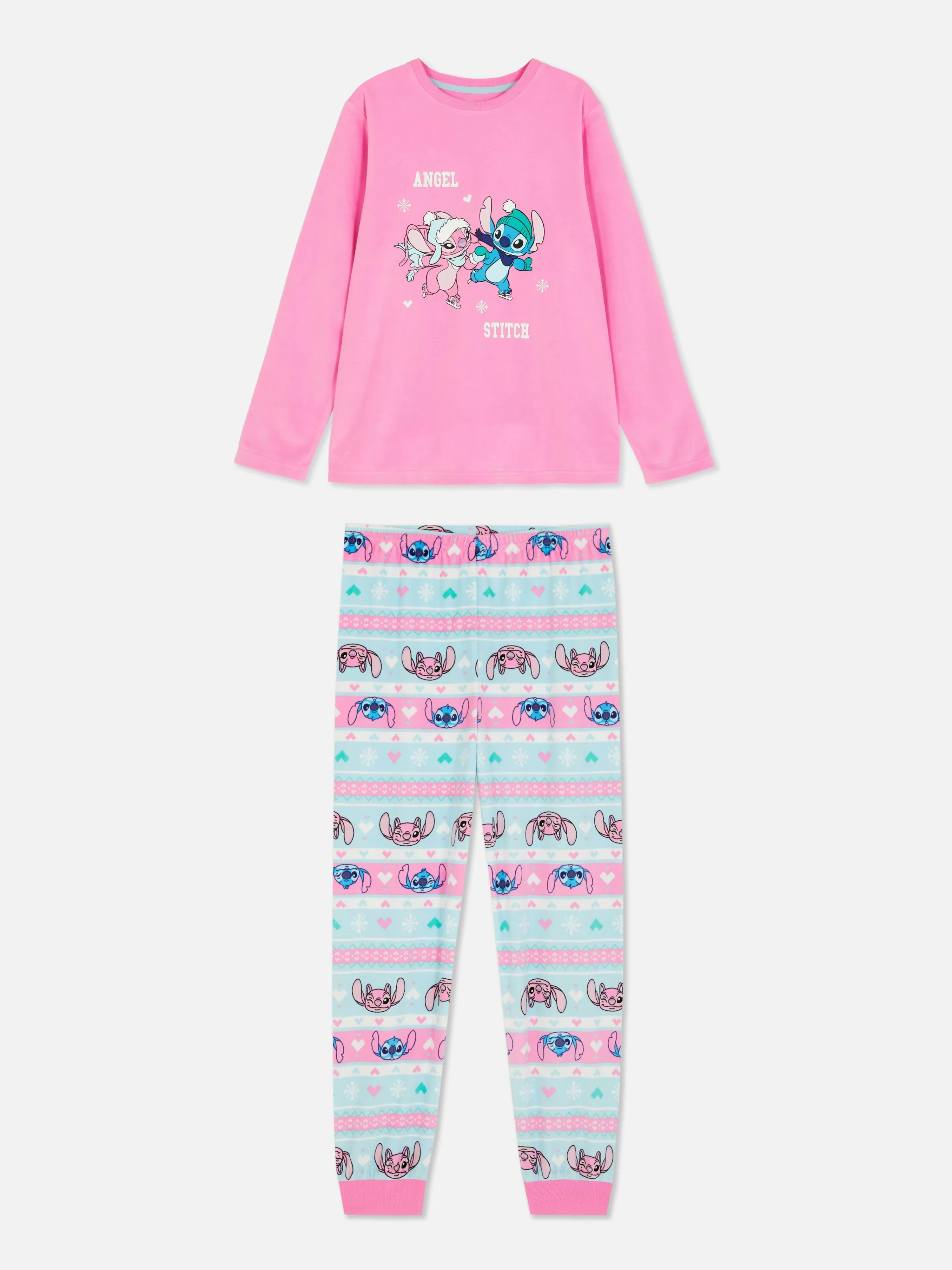 Niños Primark Pijamas Y Ropa Para Dormir | Pijama Largo Con Grecas Alpinas De Stitch De Disney