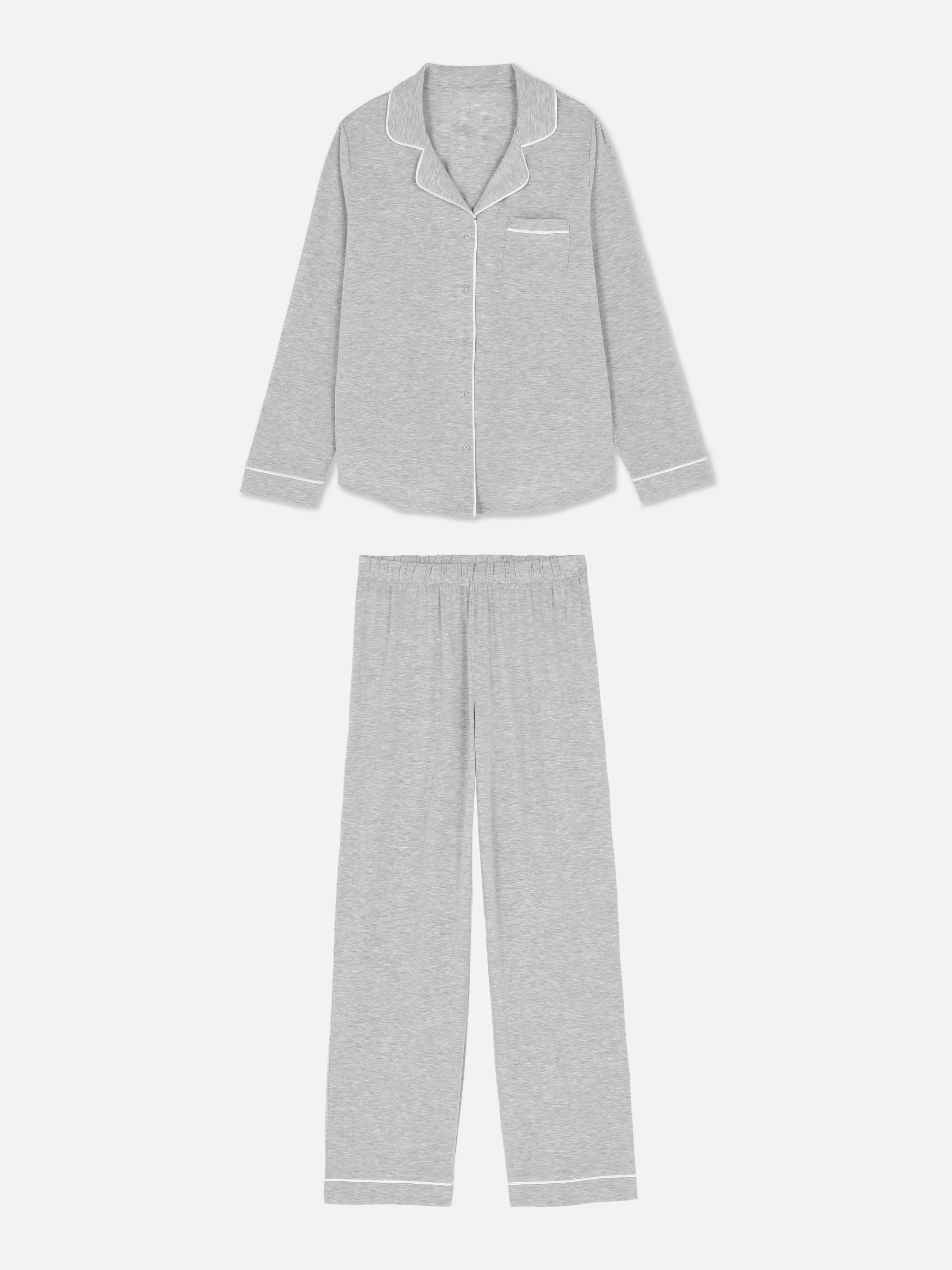 Mujer Primark Sets De Pijamas | Pijama Largo De Corte Boyfriend