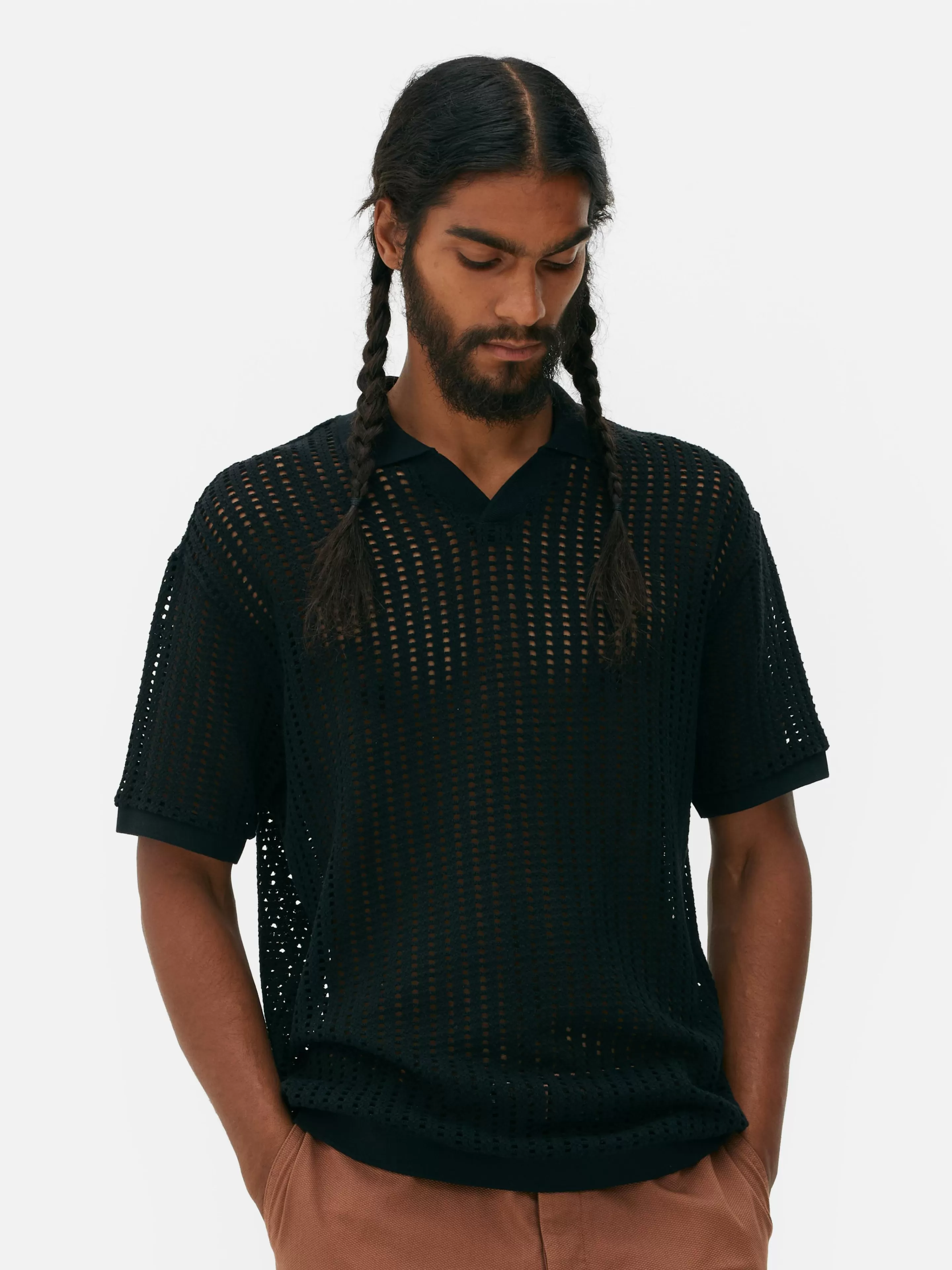 Hombre Primark Tops Y Camisetas | Polo De Crochet Calado