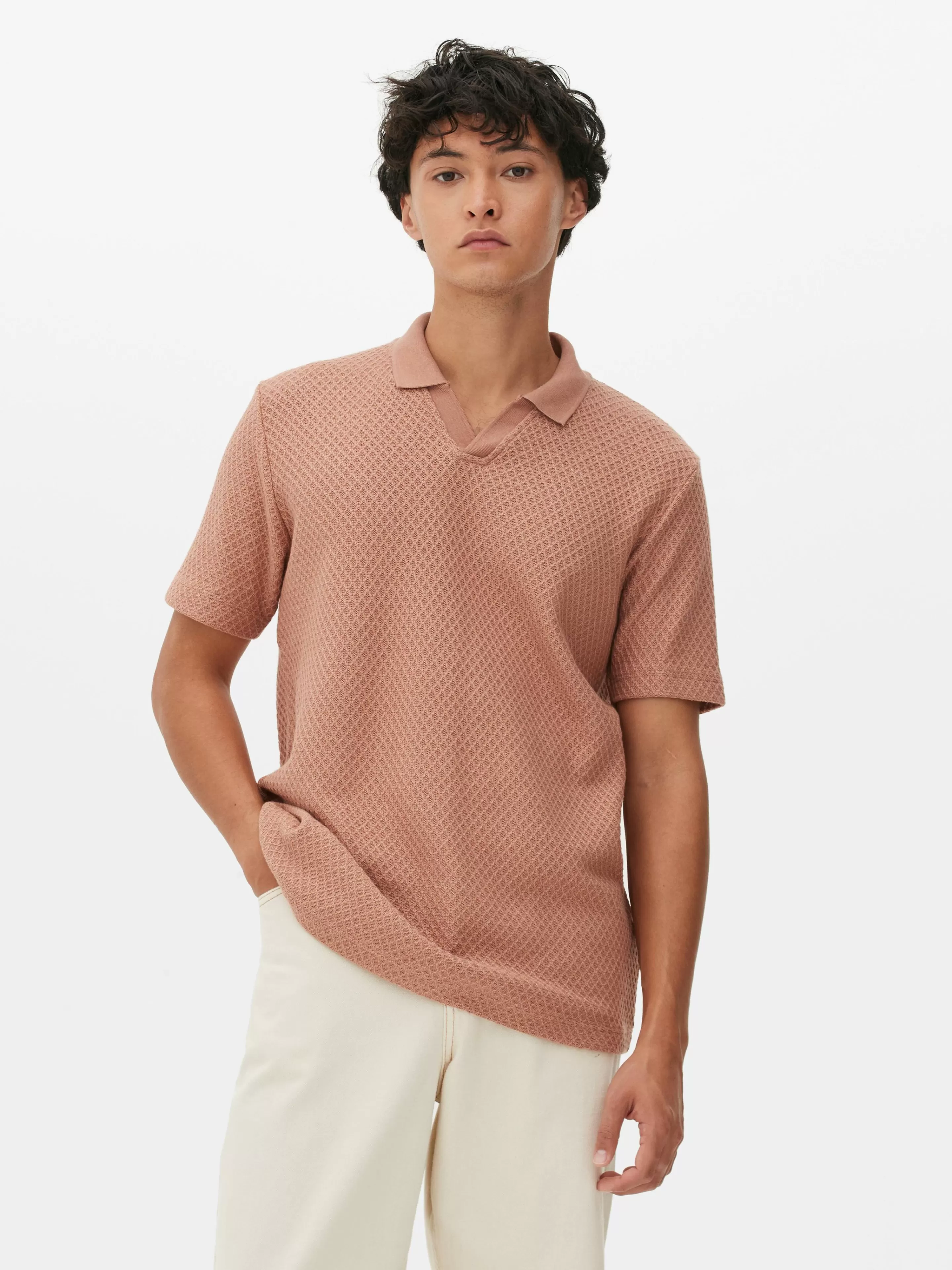 Hombre Primark Tops Y Camisetas | Polo De Punto Con Textura De Kem