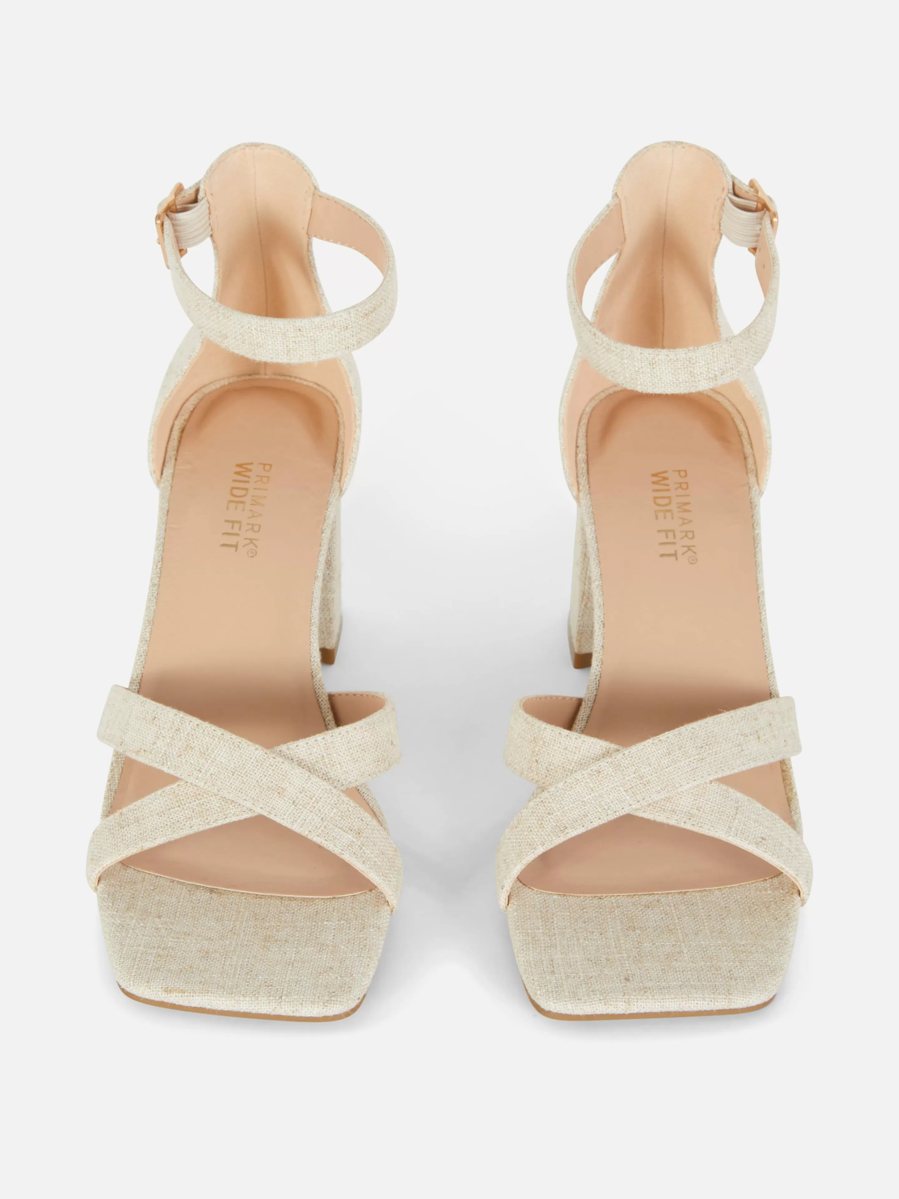 Mujer Primark Tacones | Sandalias De Tacón Y Horma Ancha Con Tira Tejida
