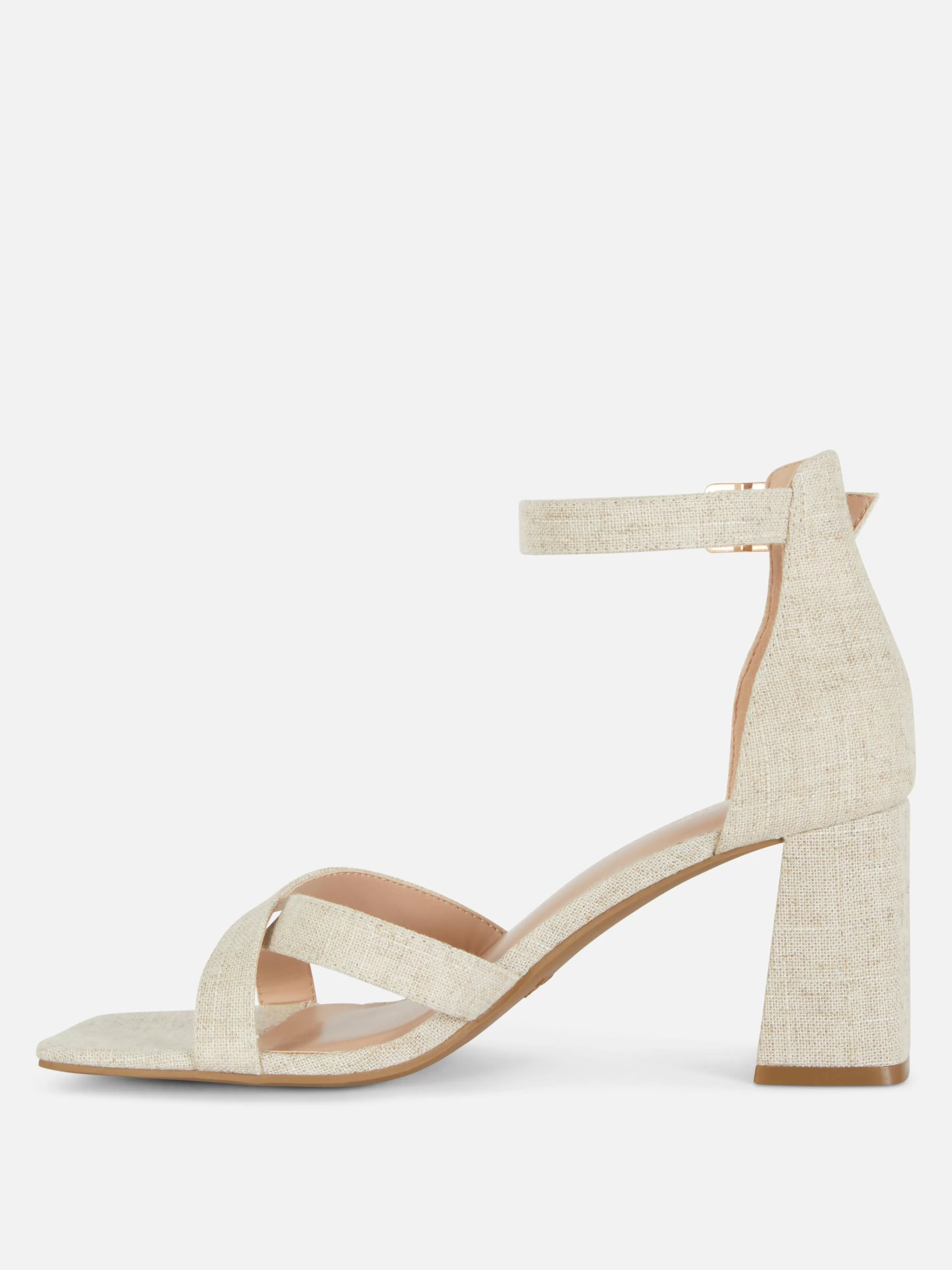 Mujer Primark Tacones | Sandalias De Tacón Y Horma Ancha Con Tira Tejida