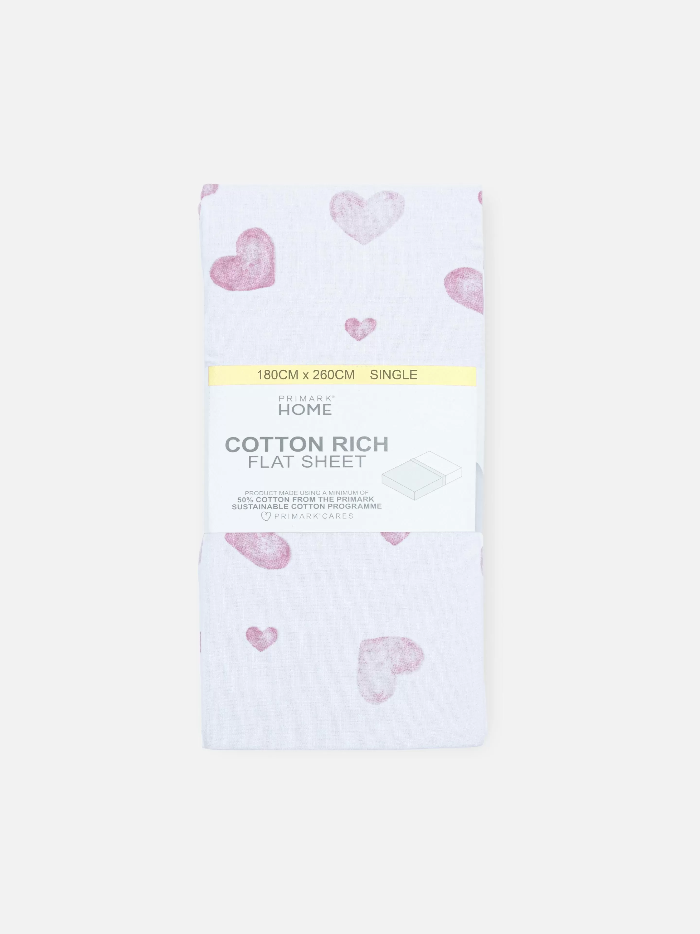 Primark Sábanas Y Fundas De Almohada | Sábana Encimera Con Corazones Para Cama Individual
