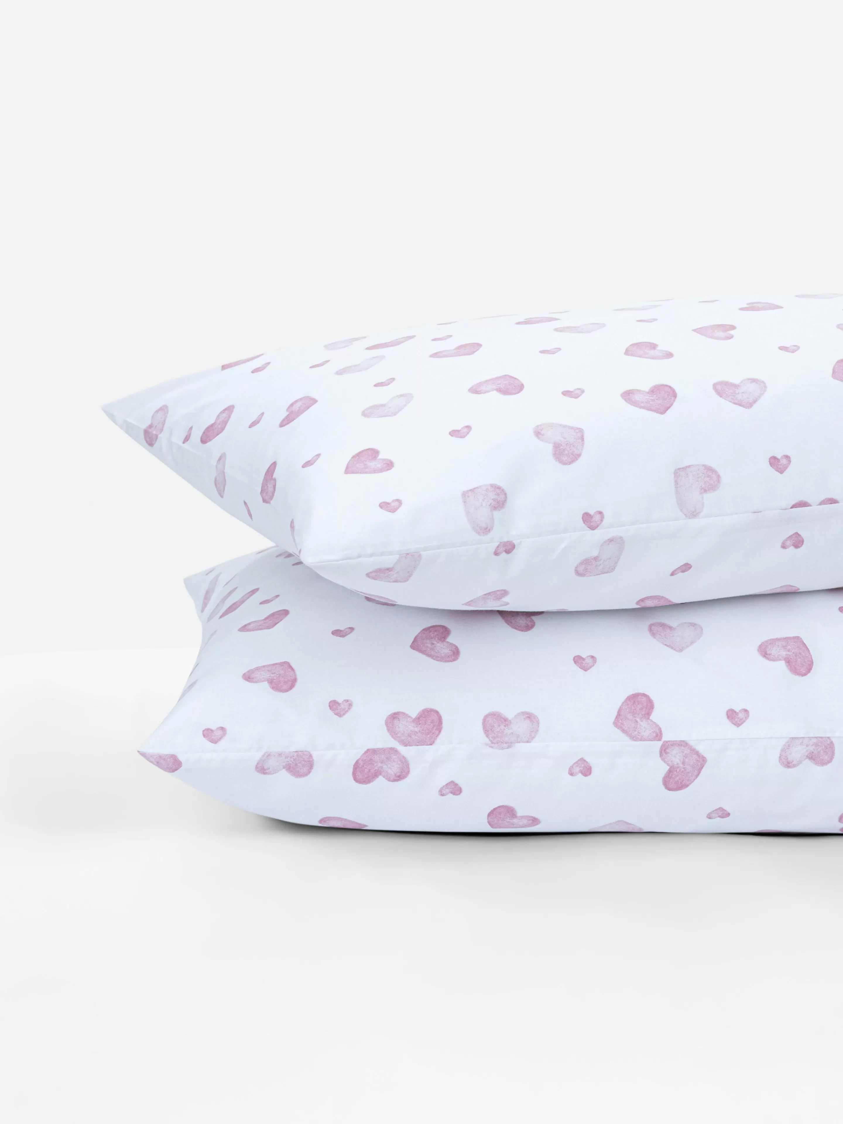 Primark Sábanas Y Fundas De Almohada | Set De 2 Fundas De Almohada De Algodón Con Corazones