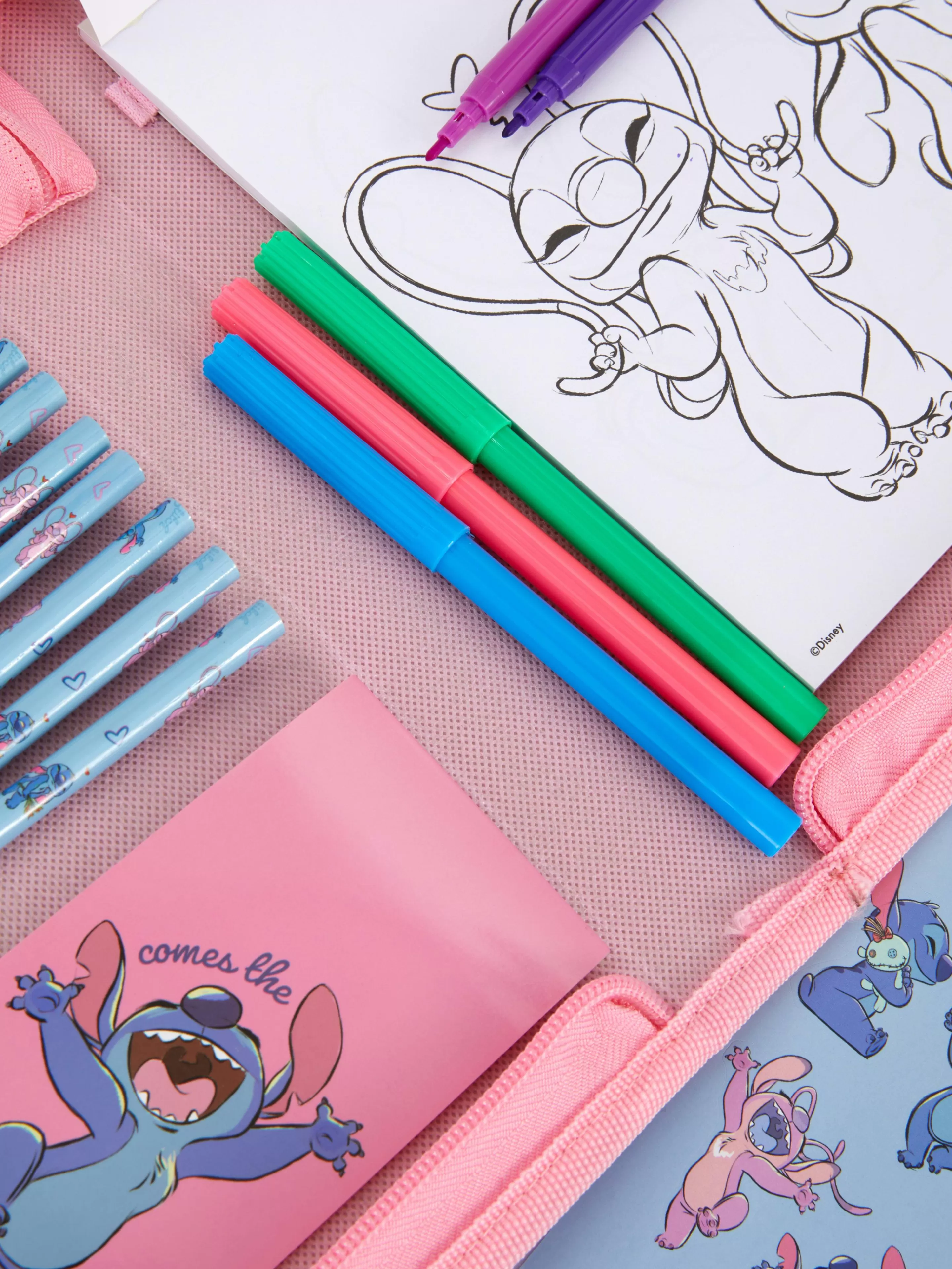 Niños Primark Lápices De Colores | Set De Papelería De Stitch Y Ángel De Disney