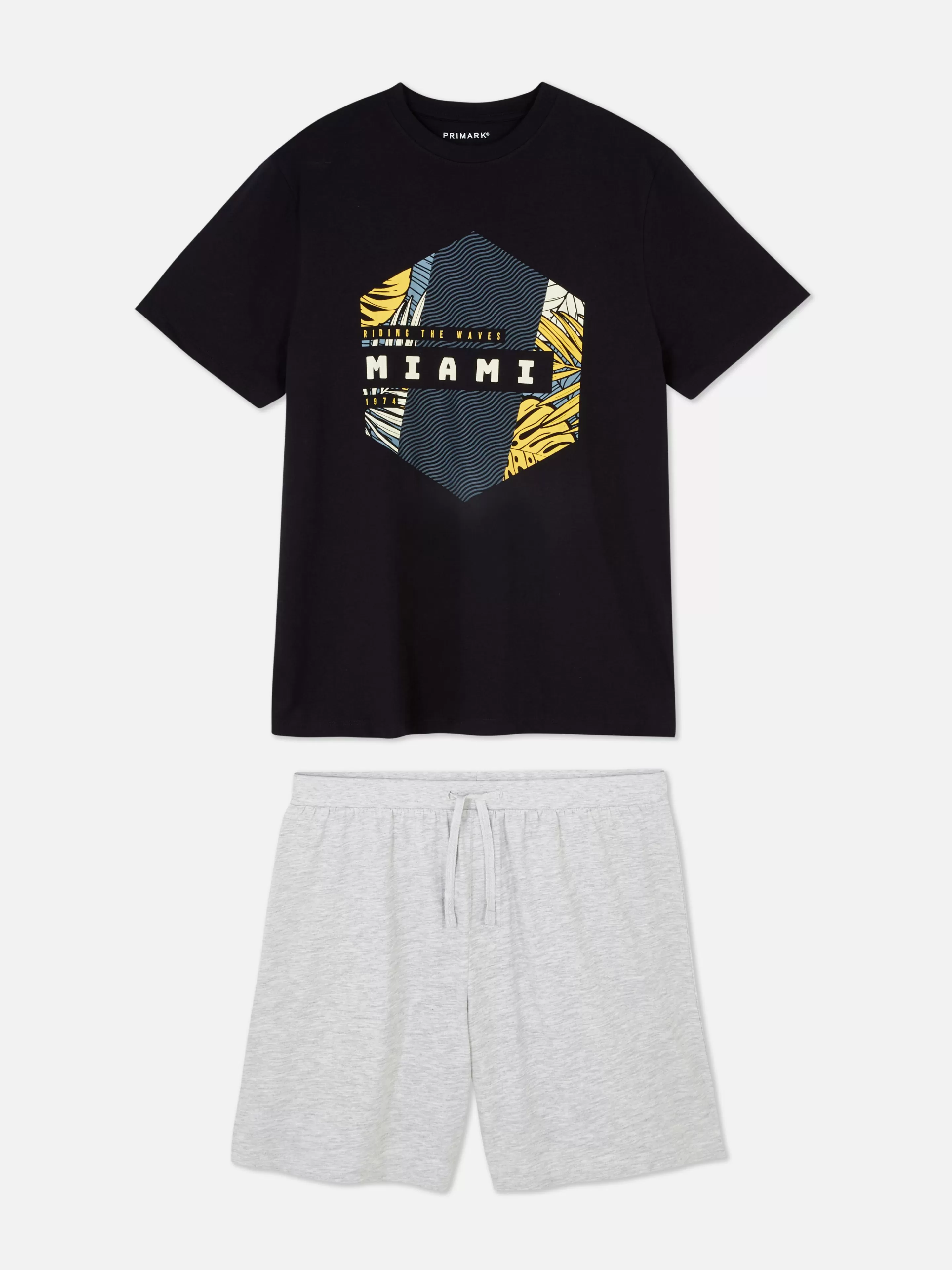 Hombre Primark Pijama | Set De Pijama De Pantalones Cortos Y Camiseta