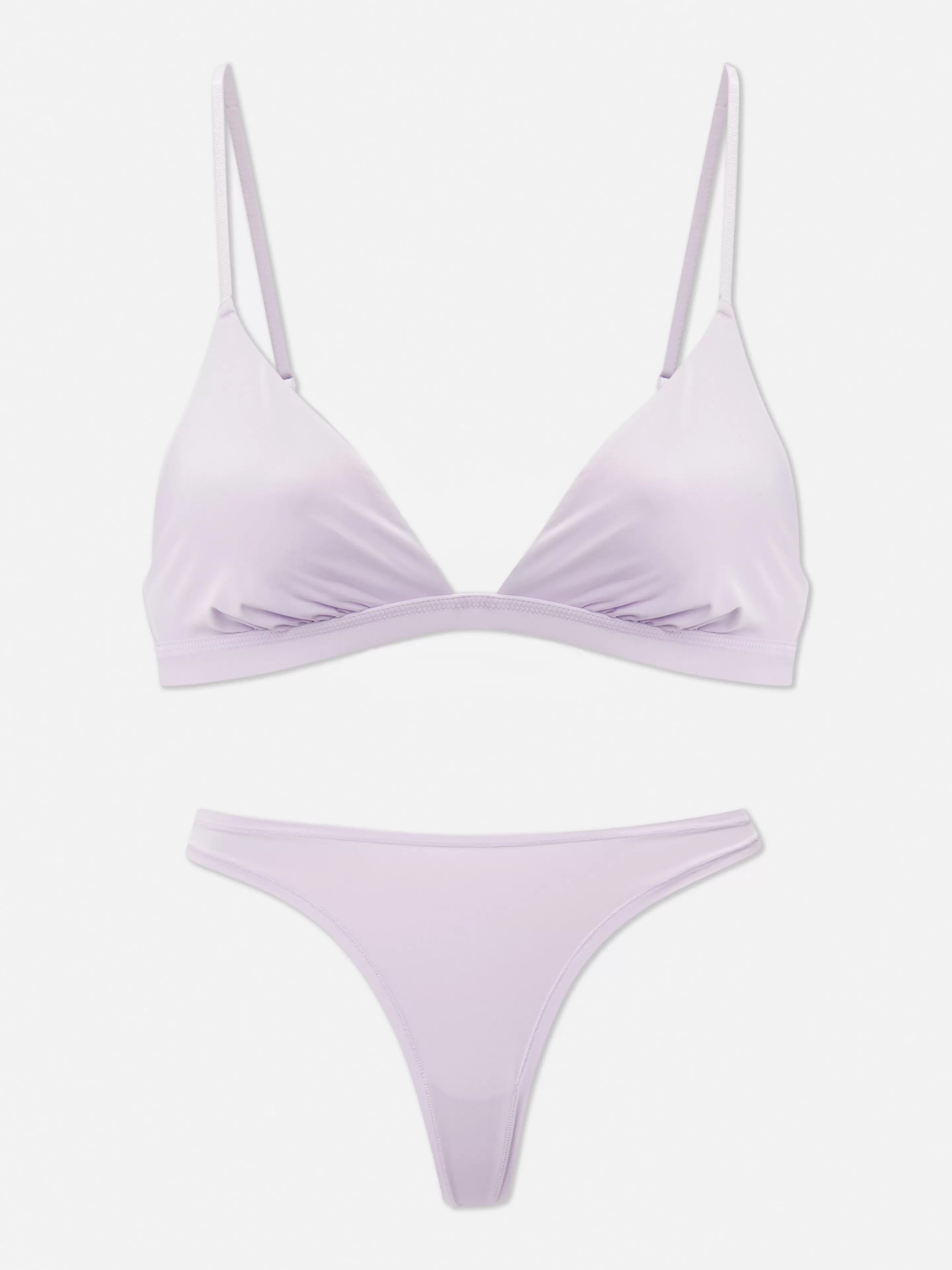 Mujer Primark Sets De Lencería | Set De Sujetador Triangular Y Tanga De Microfibra