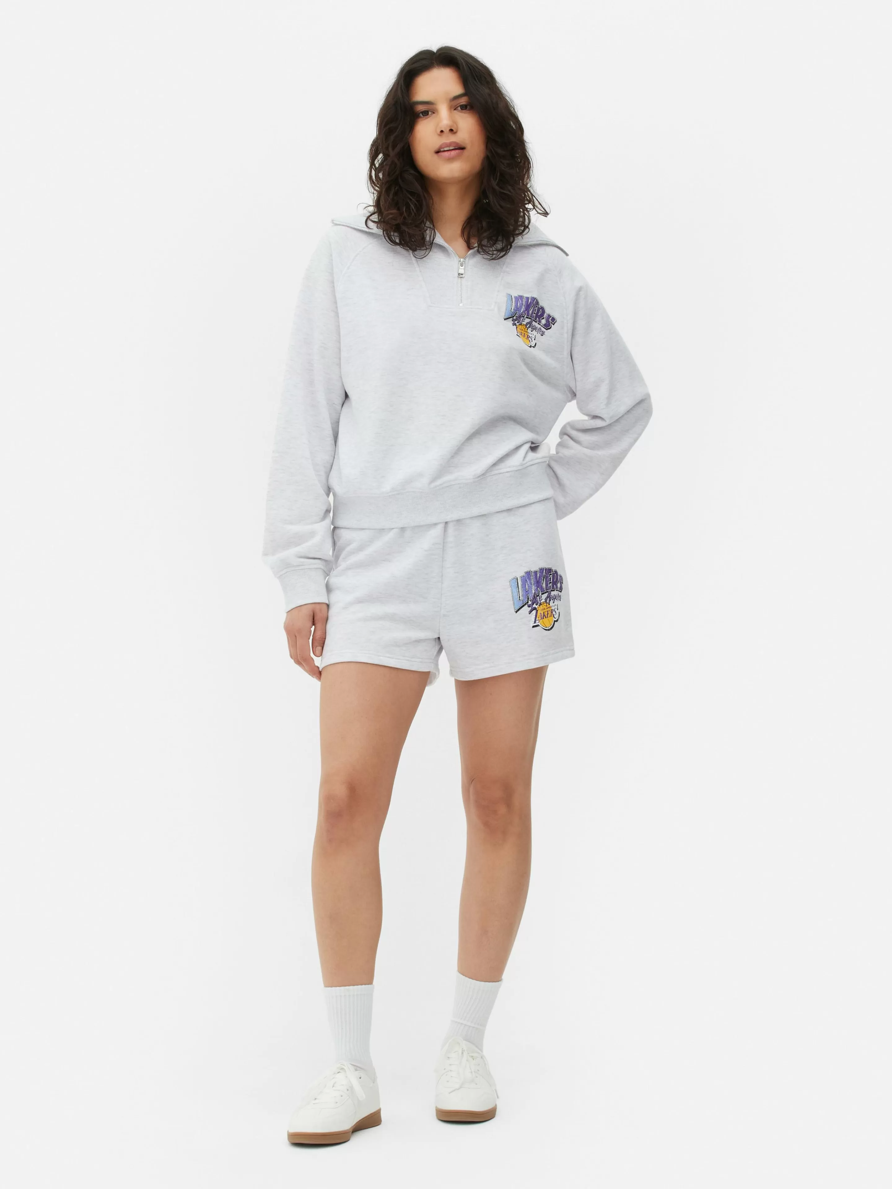 Mujer Primark Sudaderas Con Y Sin Capucha | Sudadera Con 1/2 Cremallera De Los Lakers De La NBA