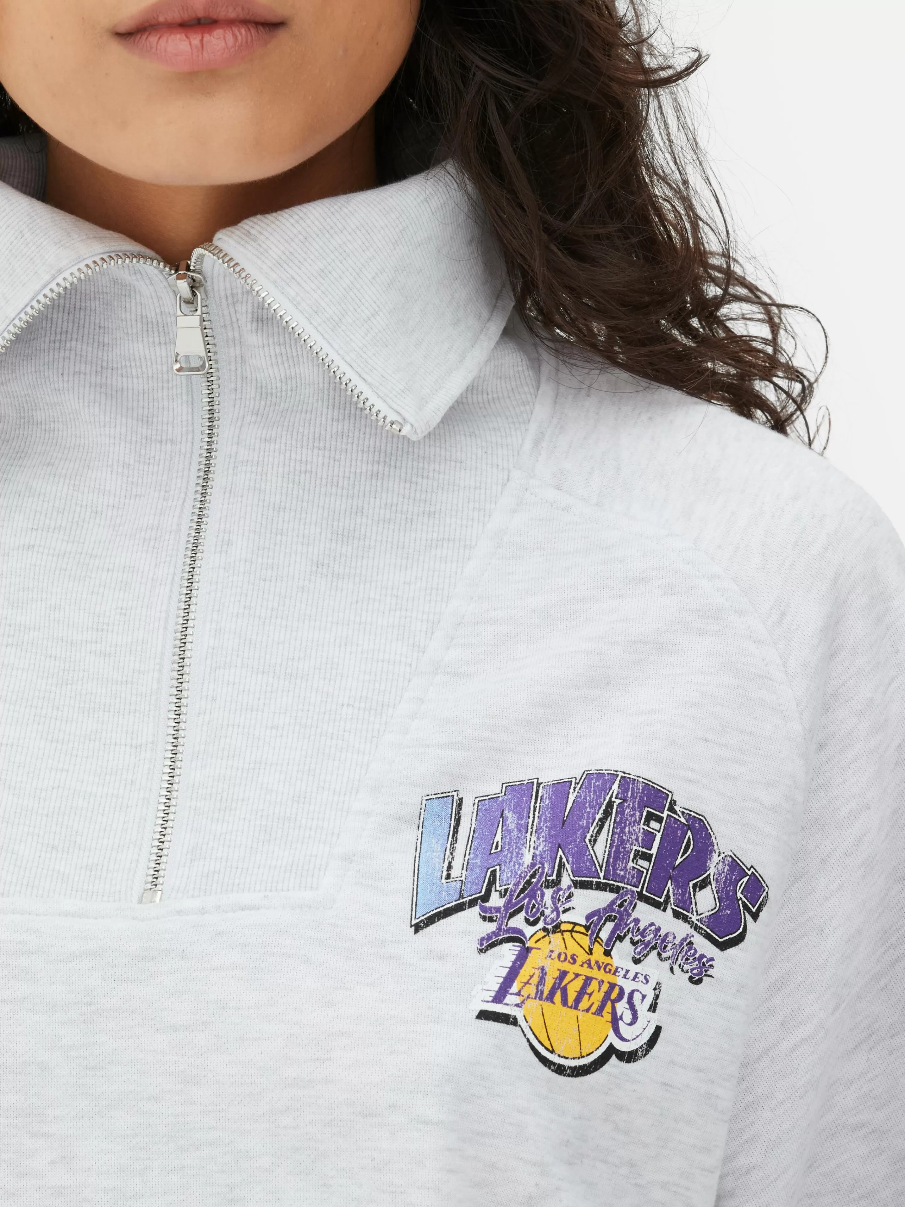 Mujer Primark Sudaderas Con Y Sin Capucha | Sudadera Con 1/2 Cremallera De Los Lakers De La NBA