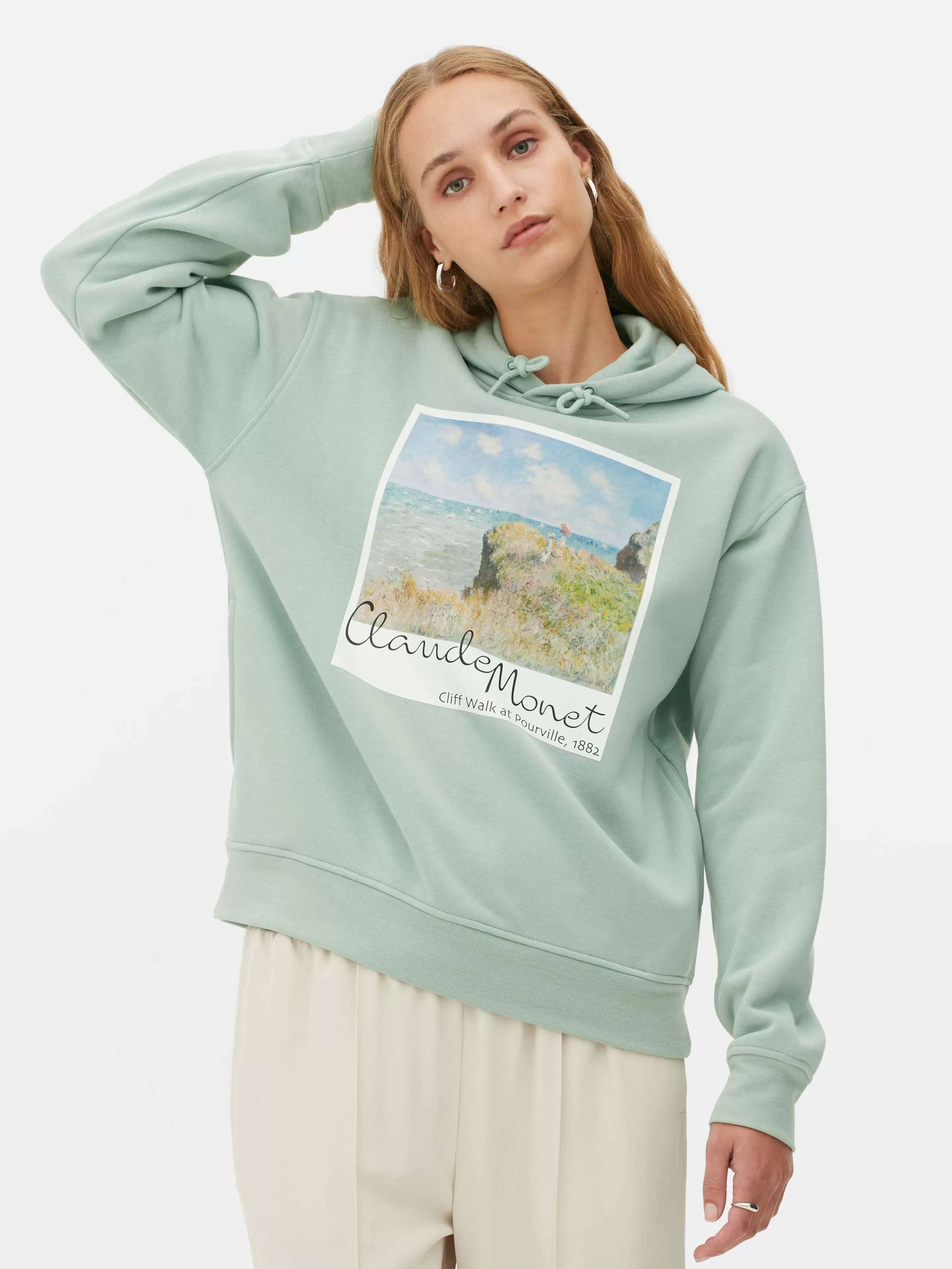 Mujer Primark Sudaderas Con Y Sin Capucha | Camisetas Y Sudaderas Con Estampado Gráfico | Sudadera Con Capucha Y Lámina De Claude Monet