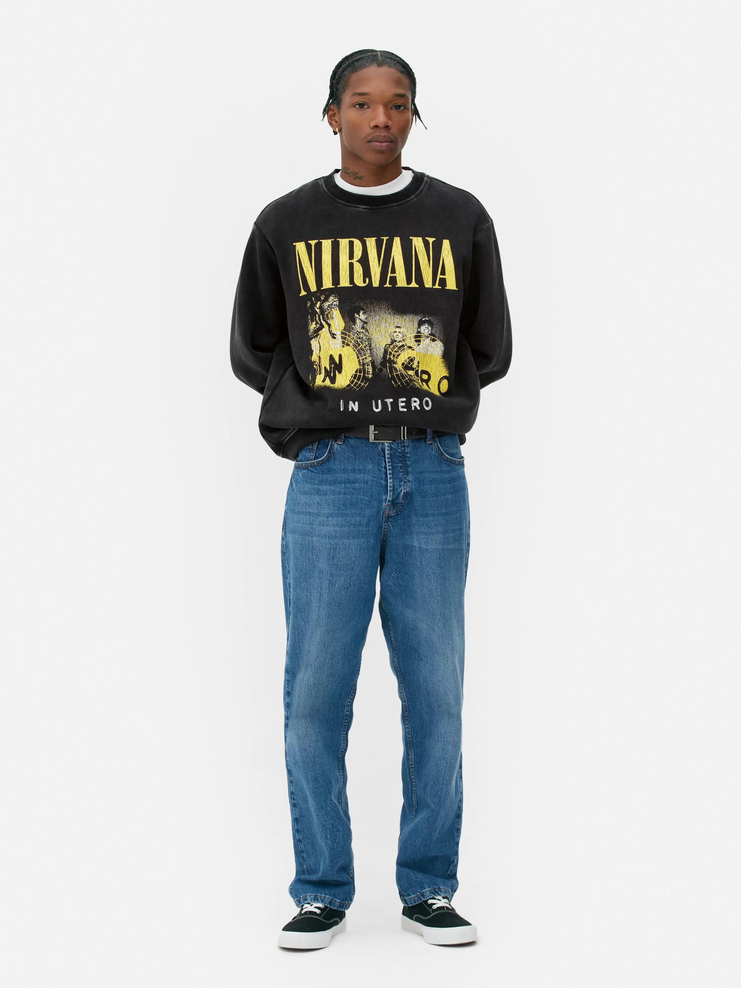 Hombre Primark Camisetas Y Sudaderas Con Estampado Gráfico | Sudaderas Con Y Sin Capucha | Sudadera Con Efecto Lavado De Nirvana