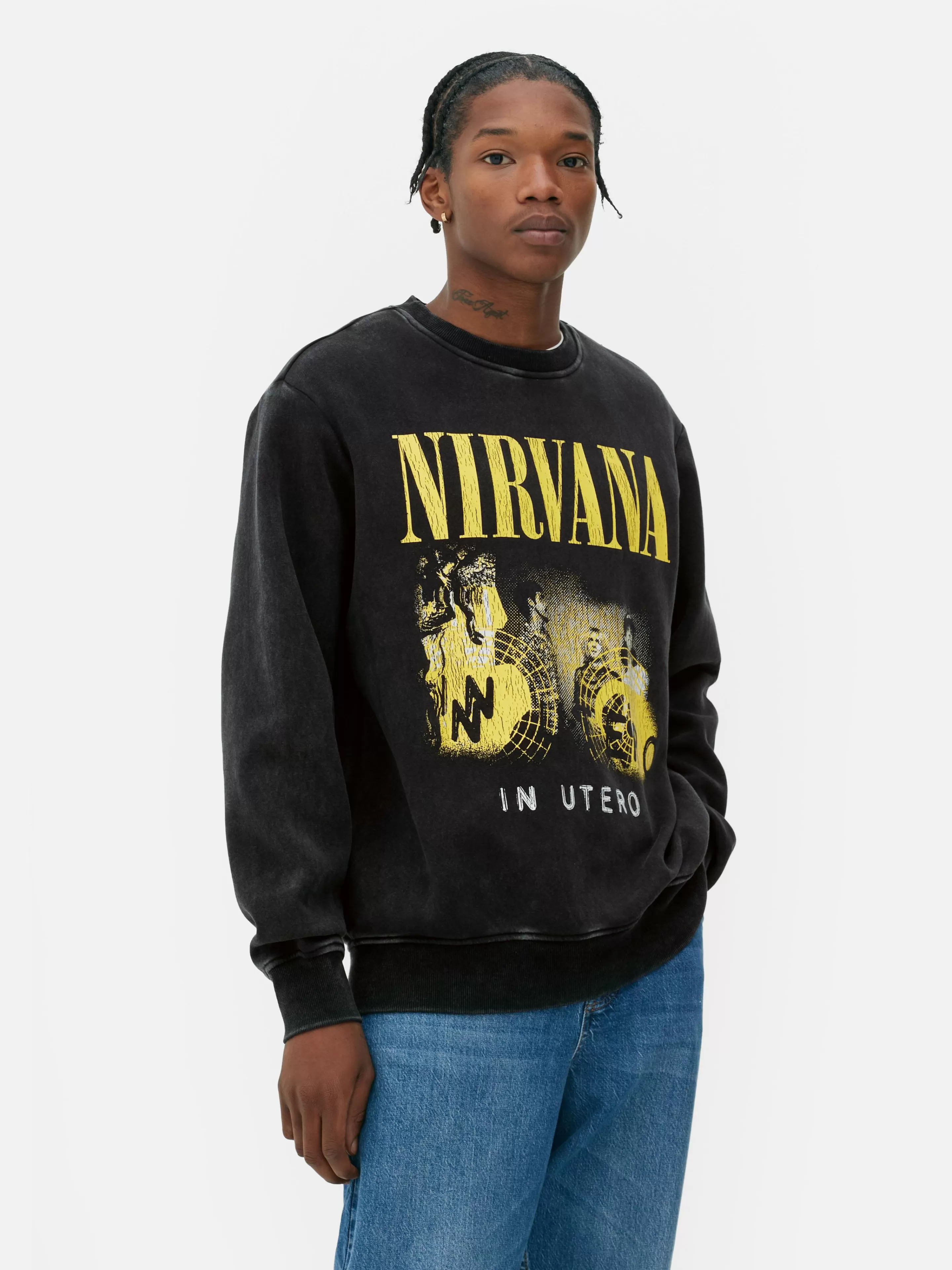 Hombre Primark Camisetas Y Sudaderas Con Estampado Gráfico | Sudaderas Con Y Sin Capucha | Sudadera Con Efecto Lavado De Nirvana