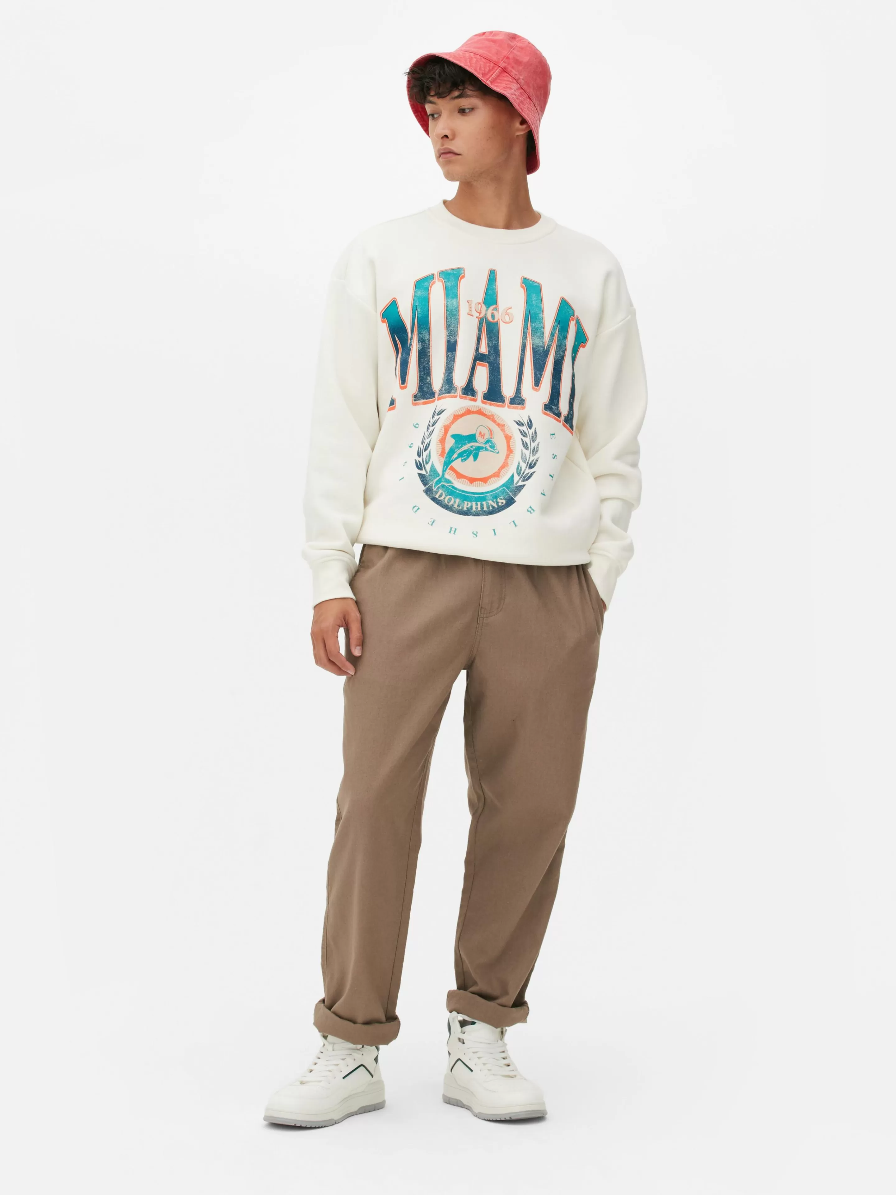 Hombre Primark Camisetas Y Sudaderas Con Estampado Gráfico | Sudaderas Con Y Sin Capucha | Sudadera Con Gráfico De Los Miami Dolphins De La NFL