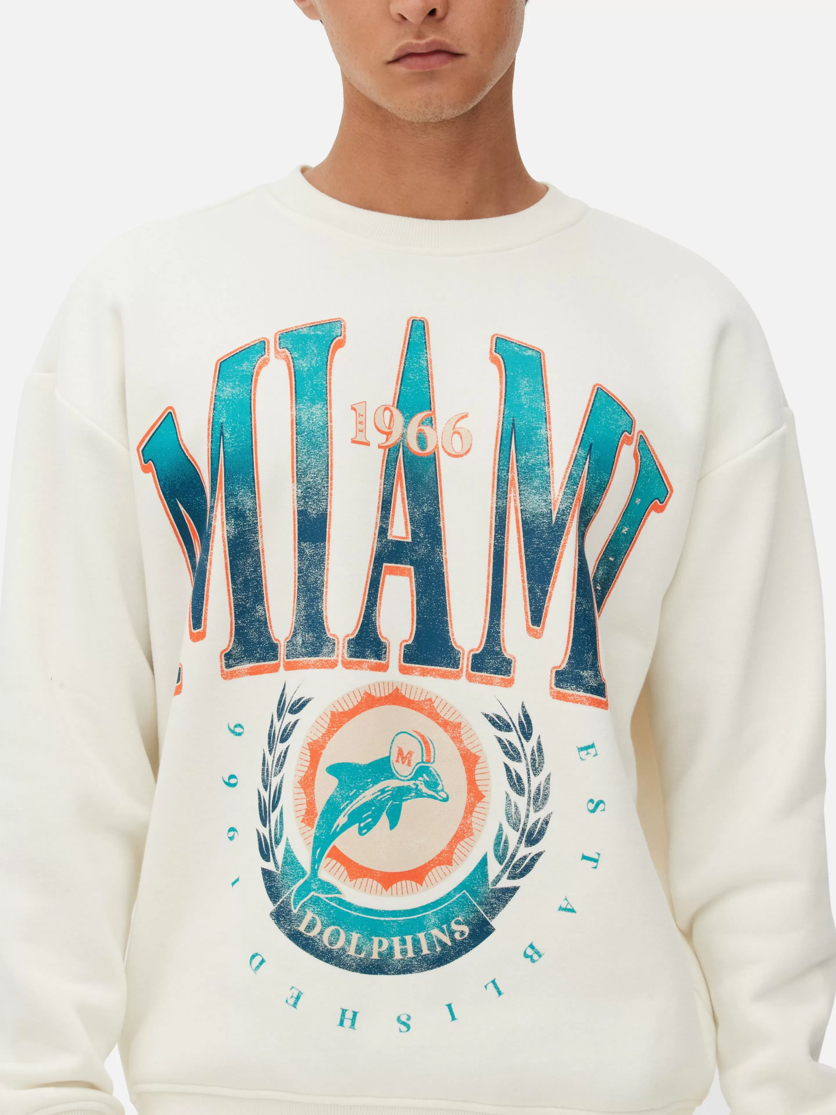 Hombre Primark Camisetas Y Sudaderas Con Estampado Gráfico | Sudaderas Con Y Sin Capucha | Sudadera Con Gráfico De Los Miami Dolphins De La NFL