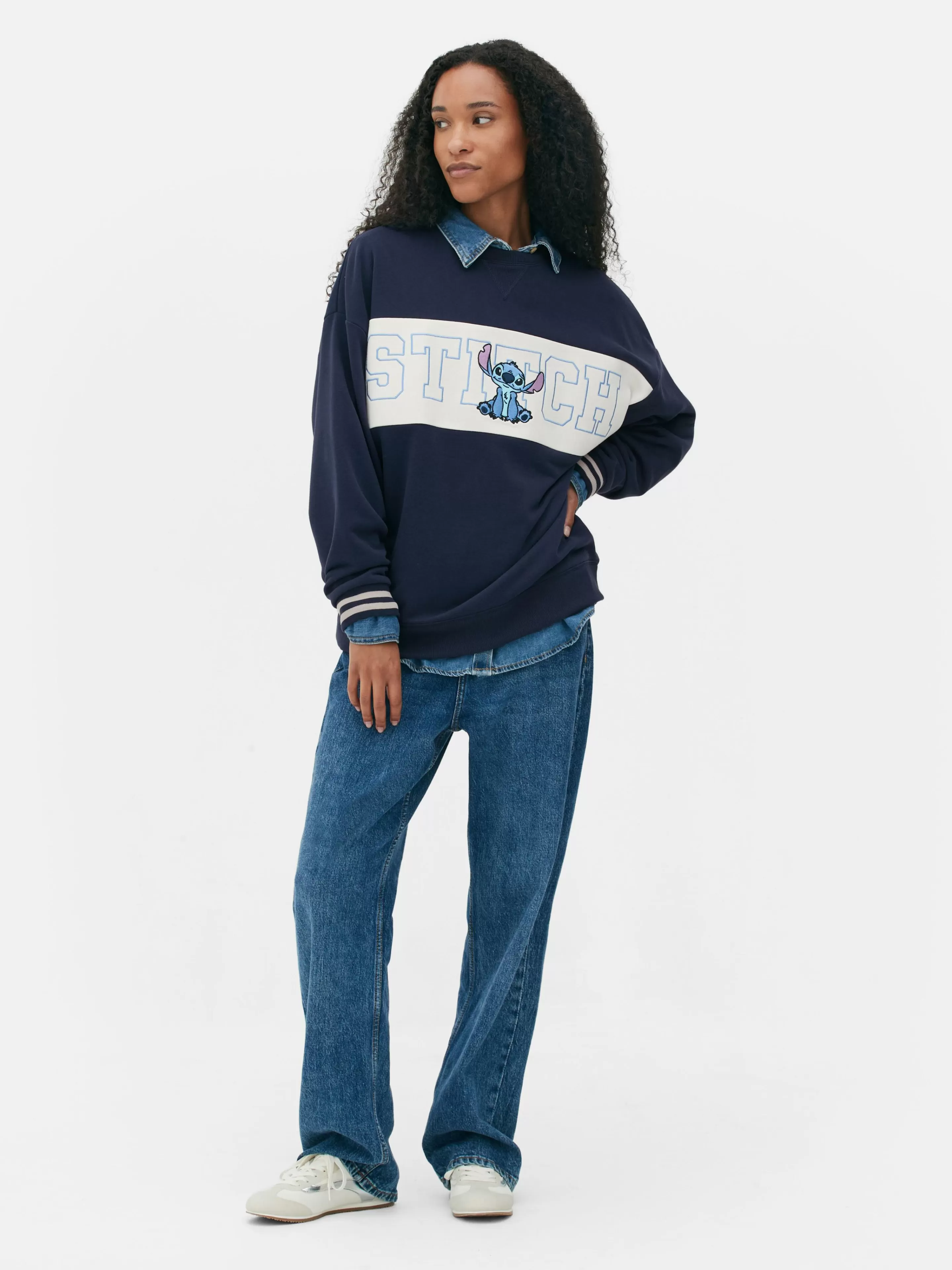 Mujer Primark Sudaderas Con Y Sin Capucha | Sudadera Con Texto En Contraste De Stitch De Disney