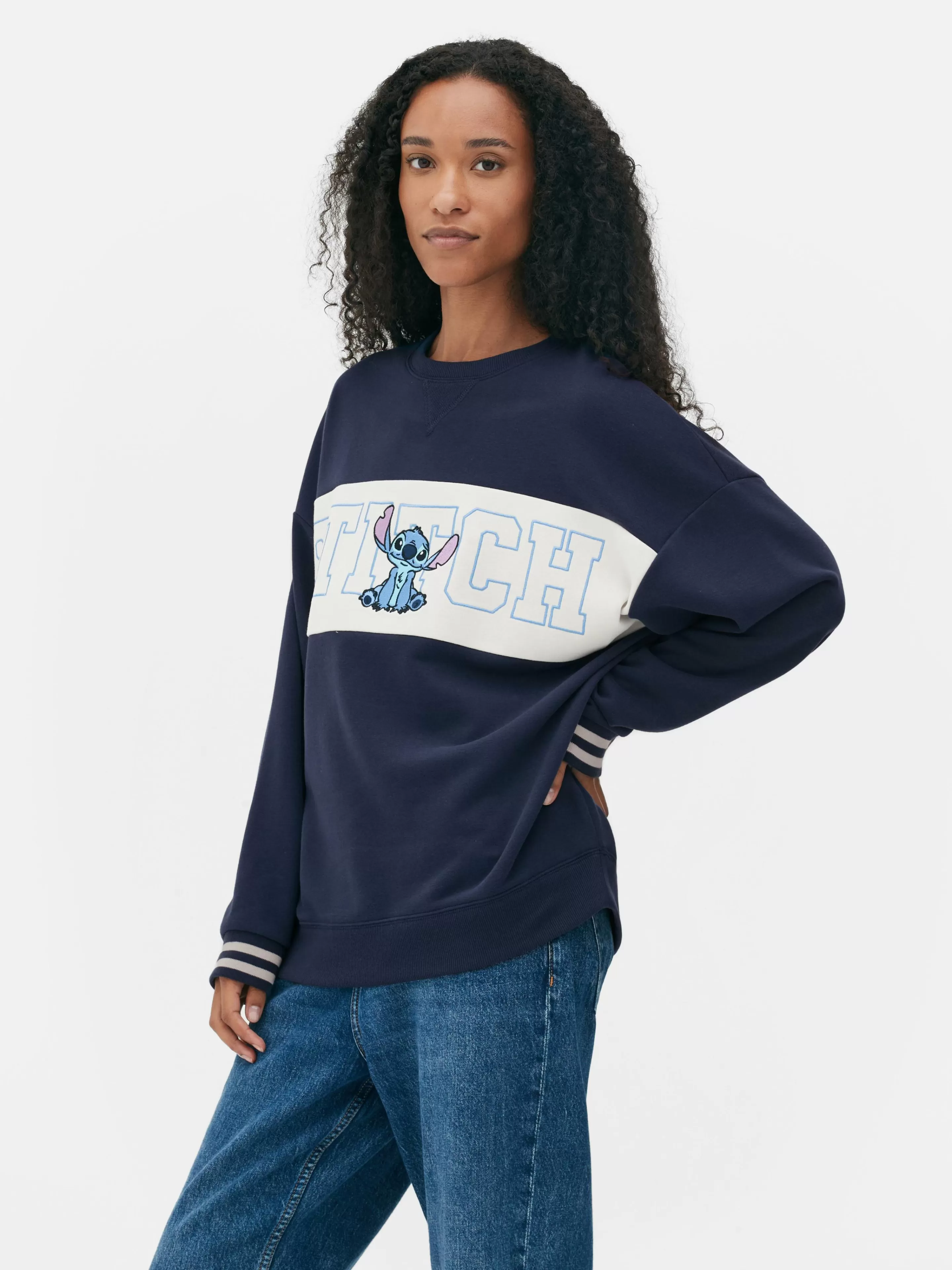 Mujer Primark Sudaderas Con Y Sin Capucha | Sudadera Con Texto En Contraste De Stitch De Disney