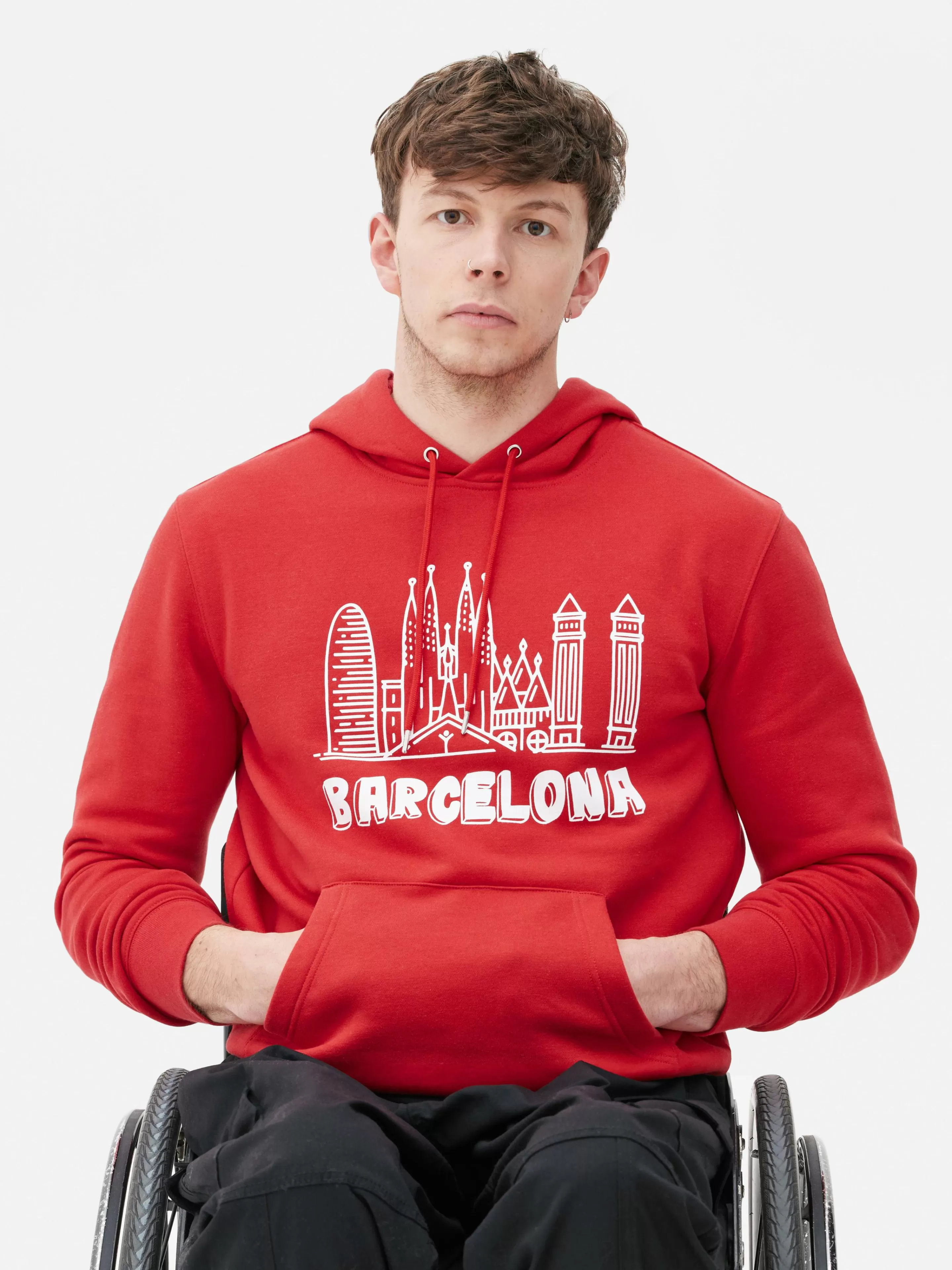 Hombre Primark Sudaderas Con Y Sin Capucha | Sudadera De Manga Larga Con Capucha «Barcelona»