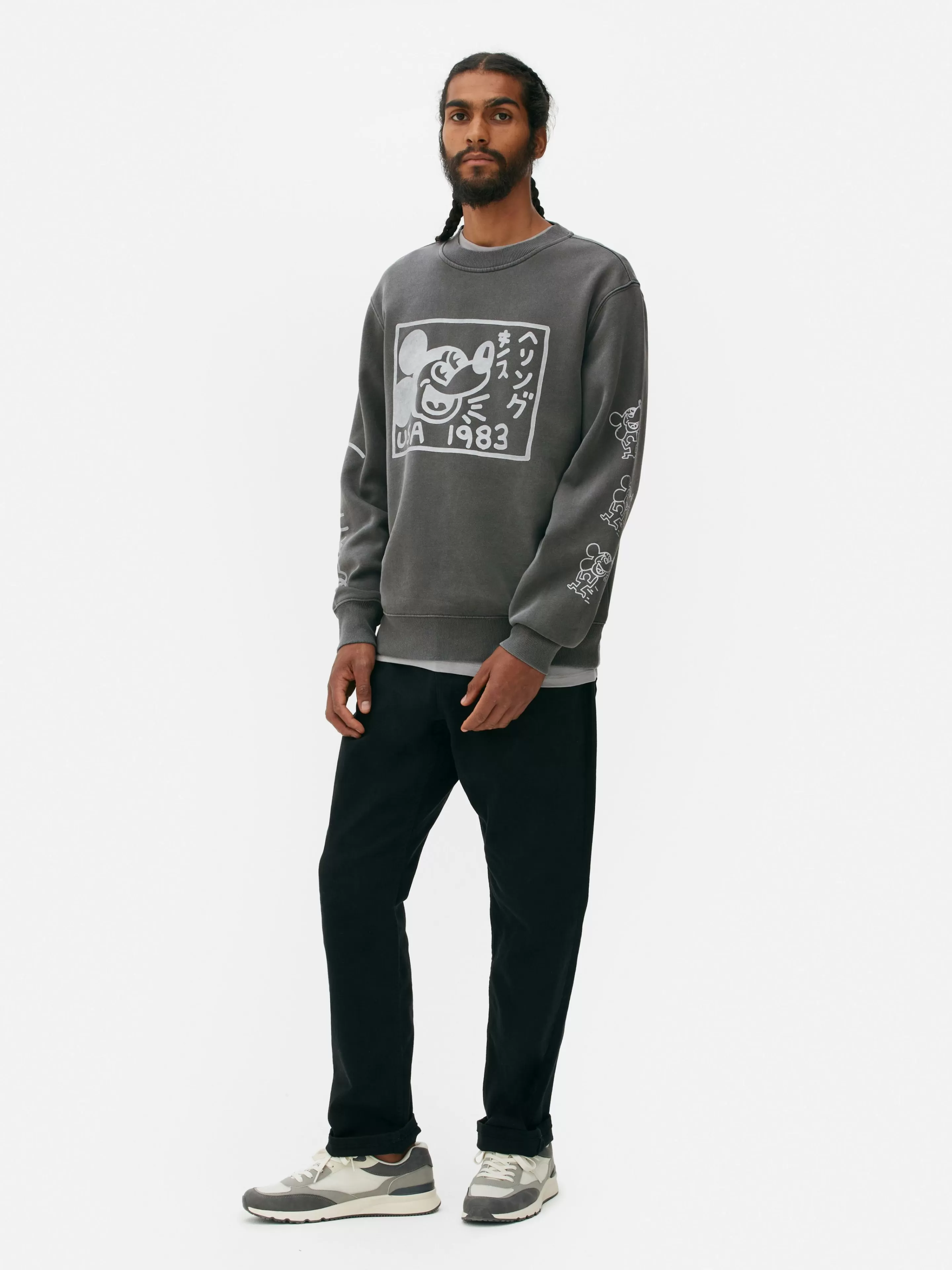 Hombre Primark Camisetas Y Sudaderas Con Estampado Gráfico | Sudaderas Con Y Sin Capucha | Sudadera De Mickey Mouse De Disney X Keith Haring