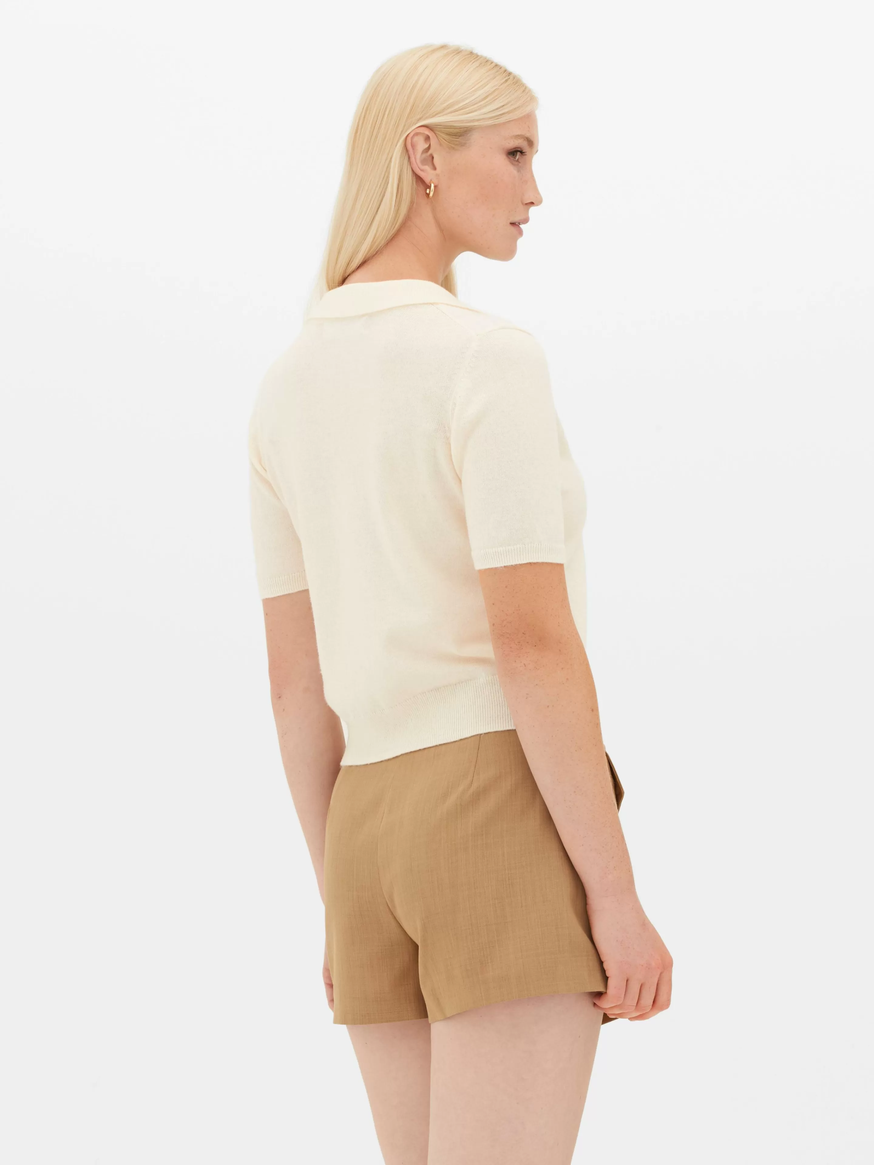 Mujer Primark Jerseys Y Cárdigans | Top De Punto Fino Y Manga Corta Con Cuello