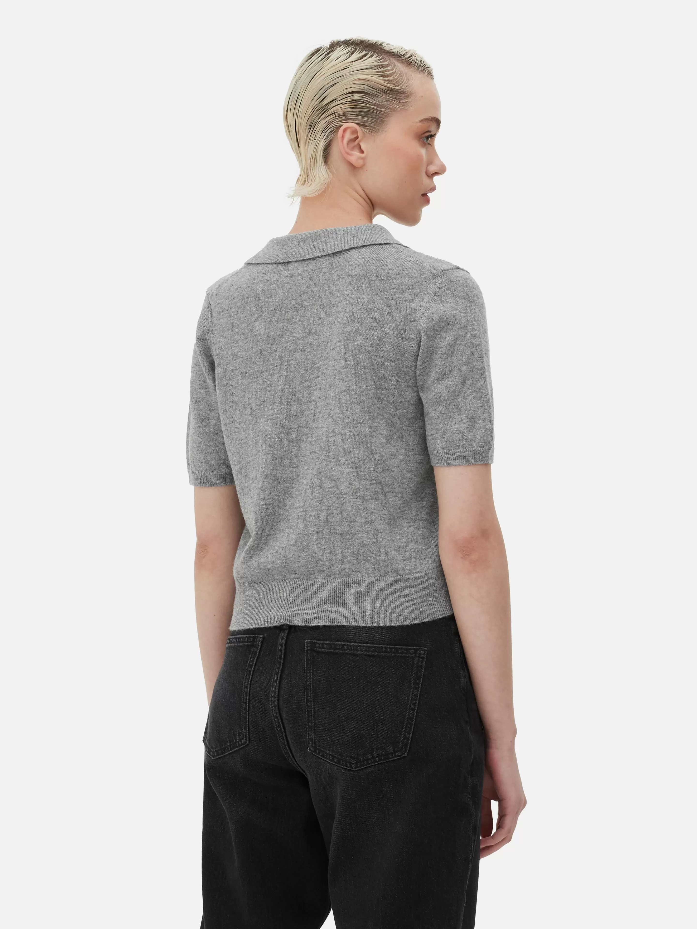 Mujer Primark Jerseys Y Cárdigans | Top De Punto Fino Y Manga Corta Con Cuello