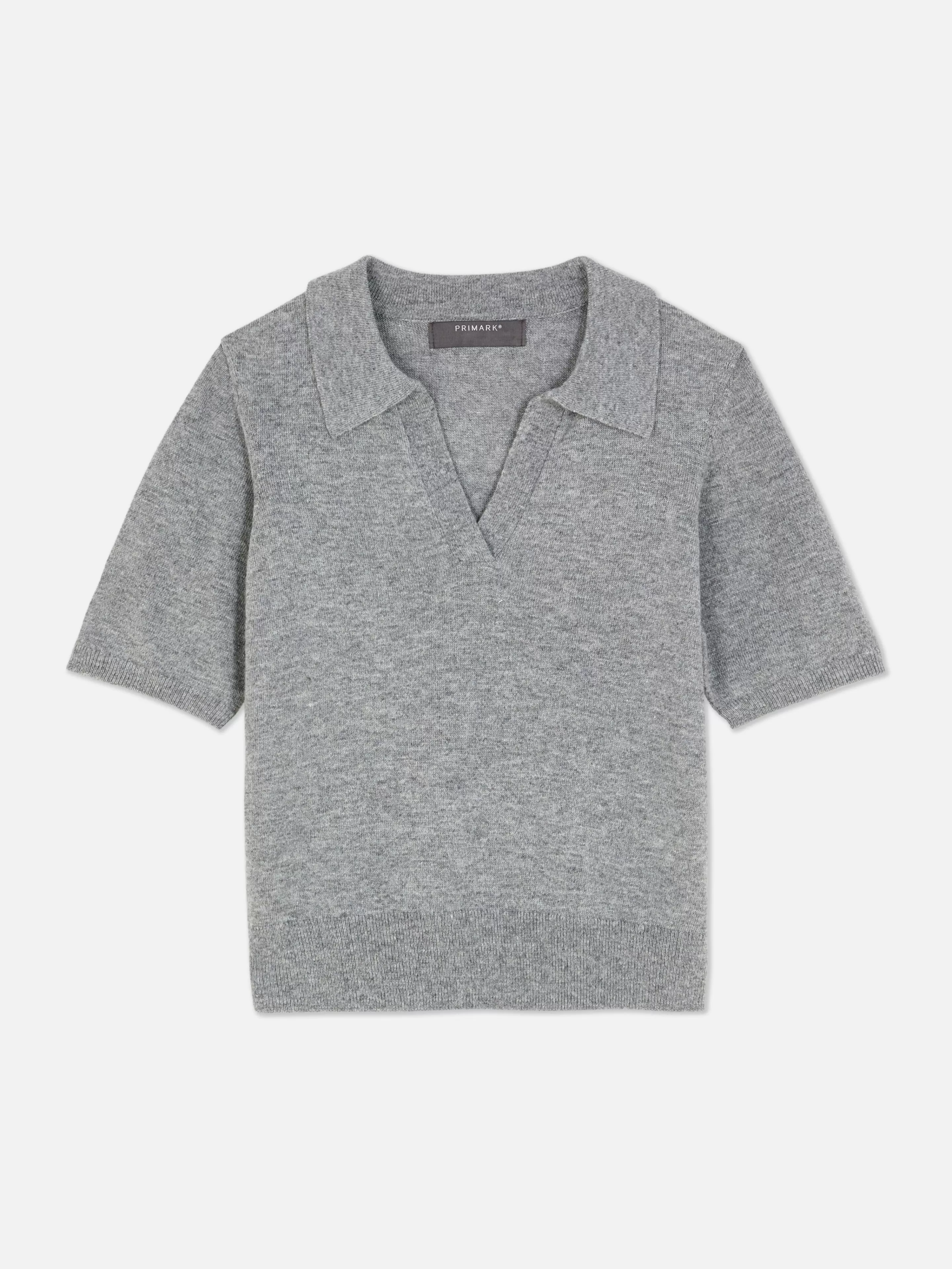 Mujer Primark Jerseys Y Cárdigans | Top De Punto Fino Y Manga Corta Con Cuello