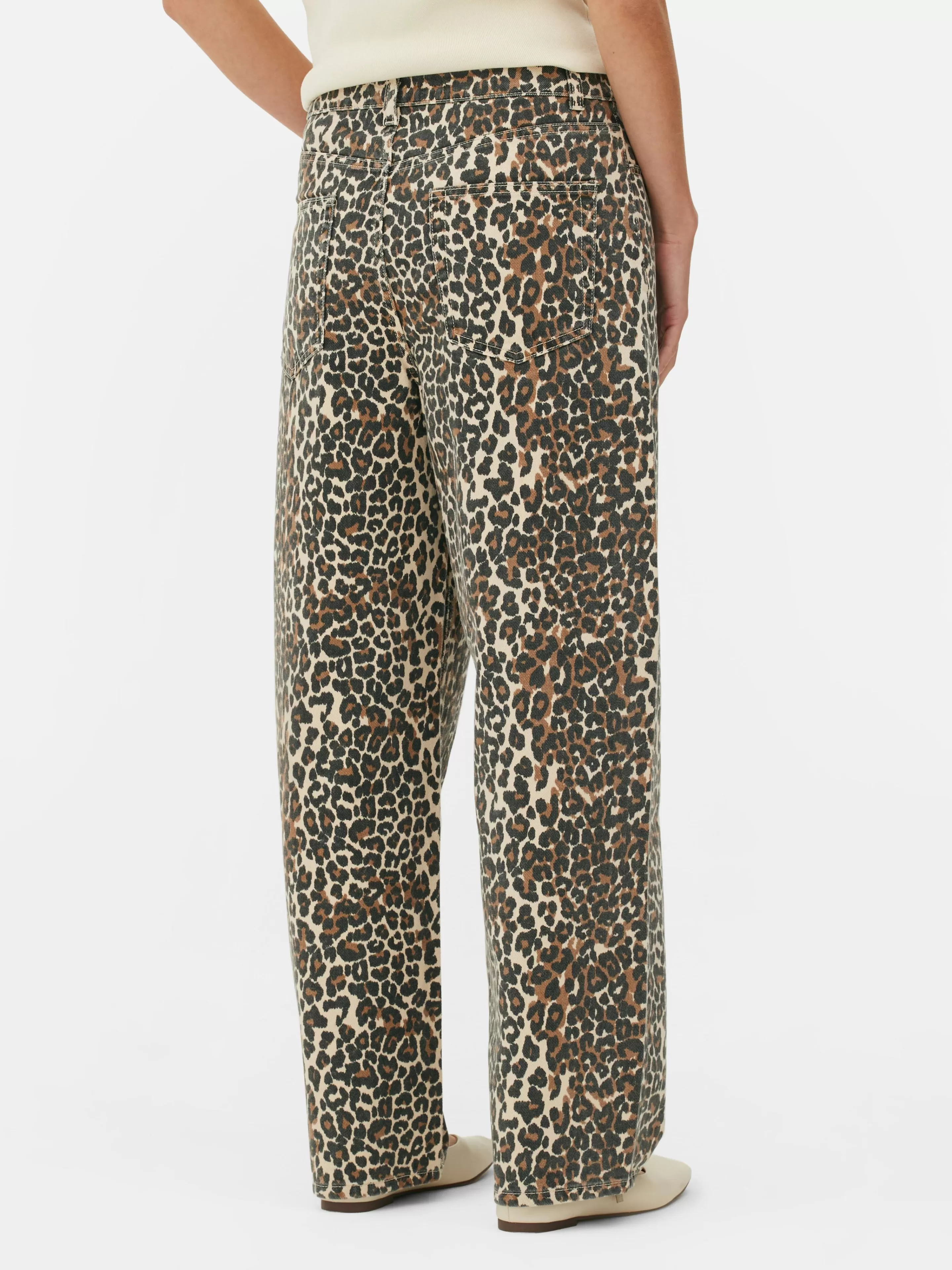 Mujer Primark Vaqueros | Vaqueros De Corte Bombacho Con Estampado De Leopardo