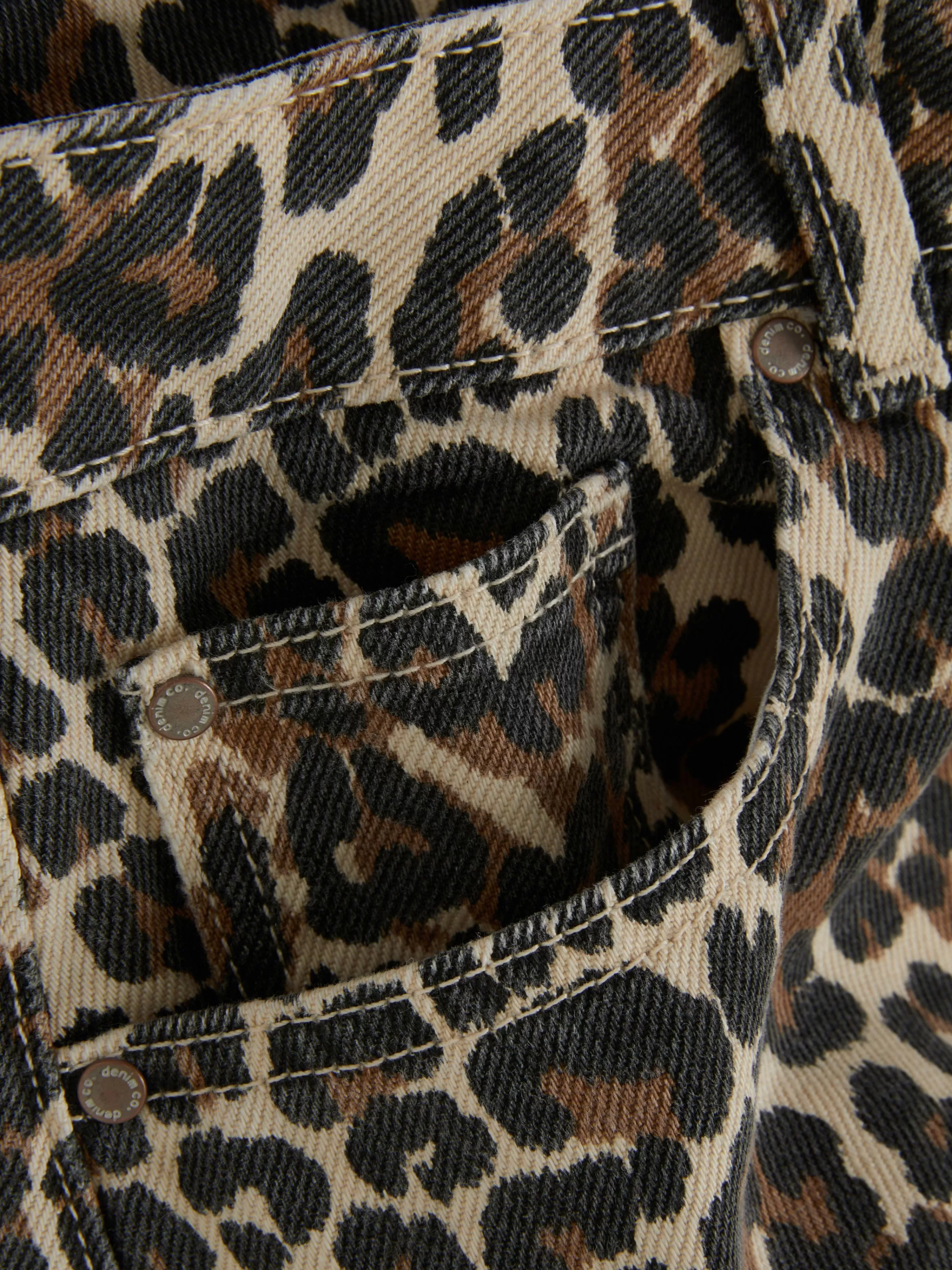 Mujer Primark Vaqueros | Vaqueros De Corte Bombacho Con Estampado De Leopardo