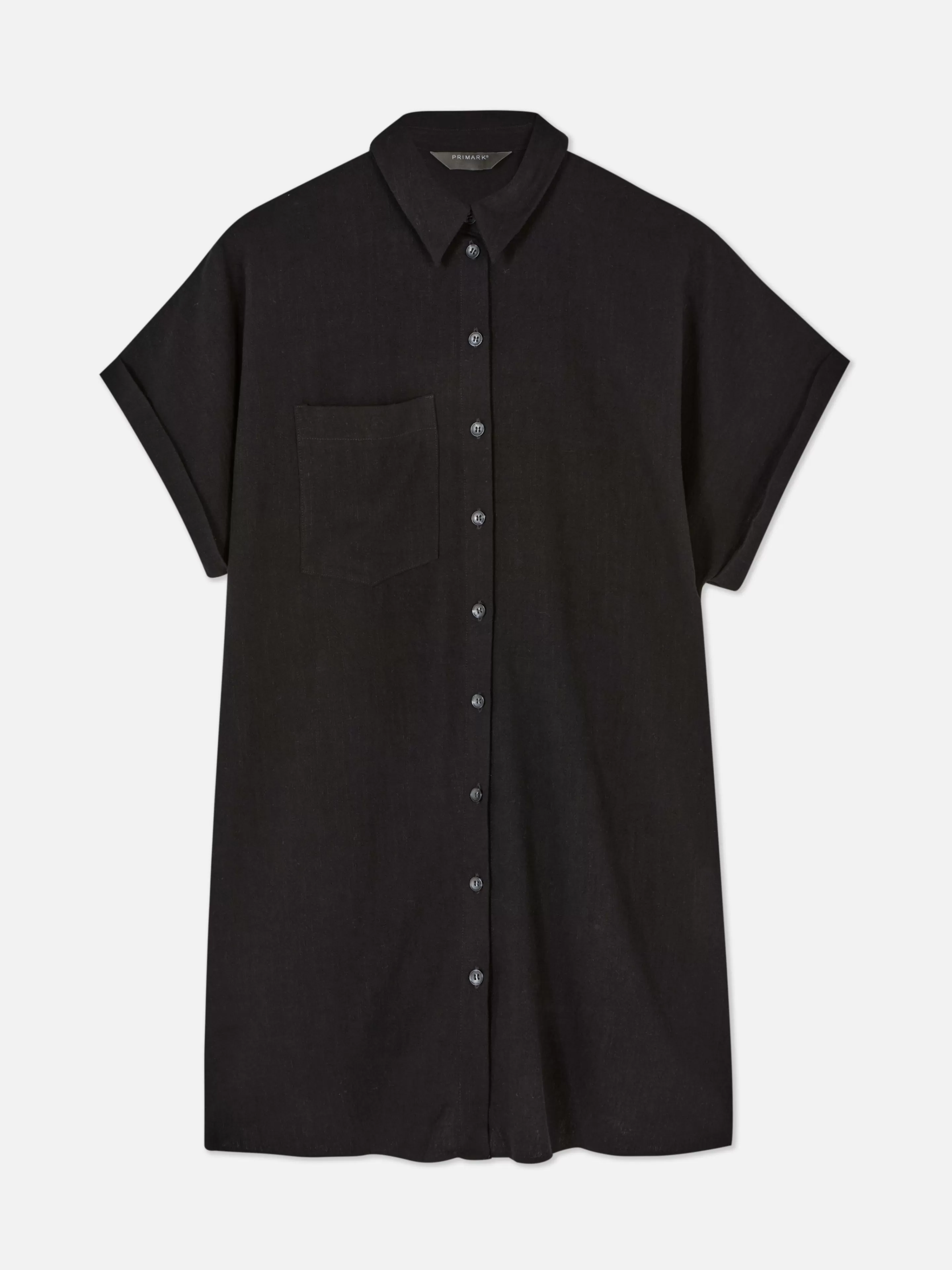 Mujer Primark Vestidos | Vestido Camisero De Manga Corta Y Corte Holgado