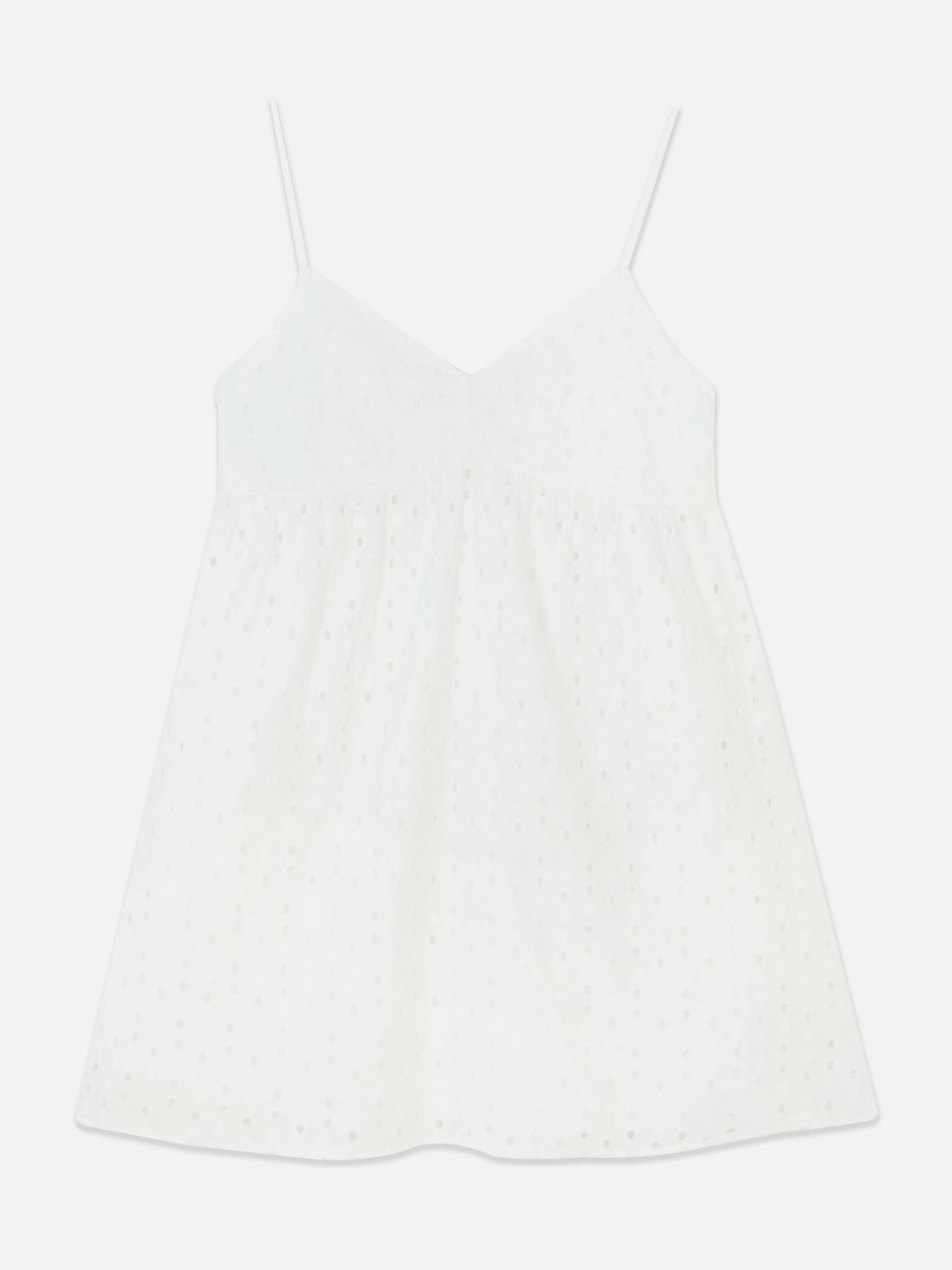 Mujer Primark Vestidos | Vestido Corto De Tirantes Con Bordado Inglés