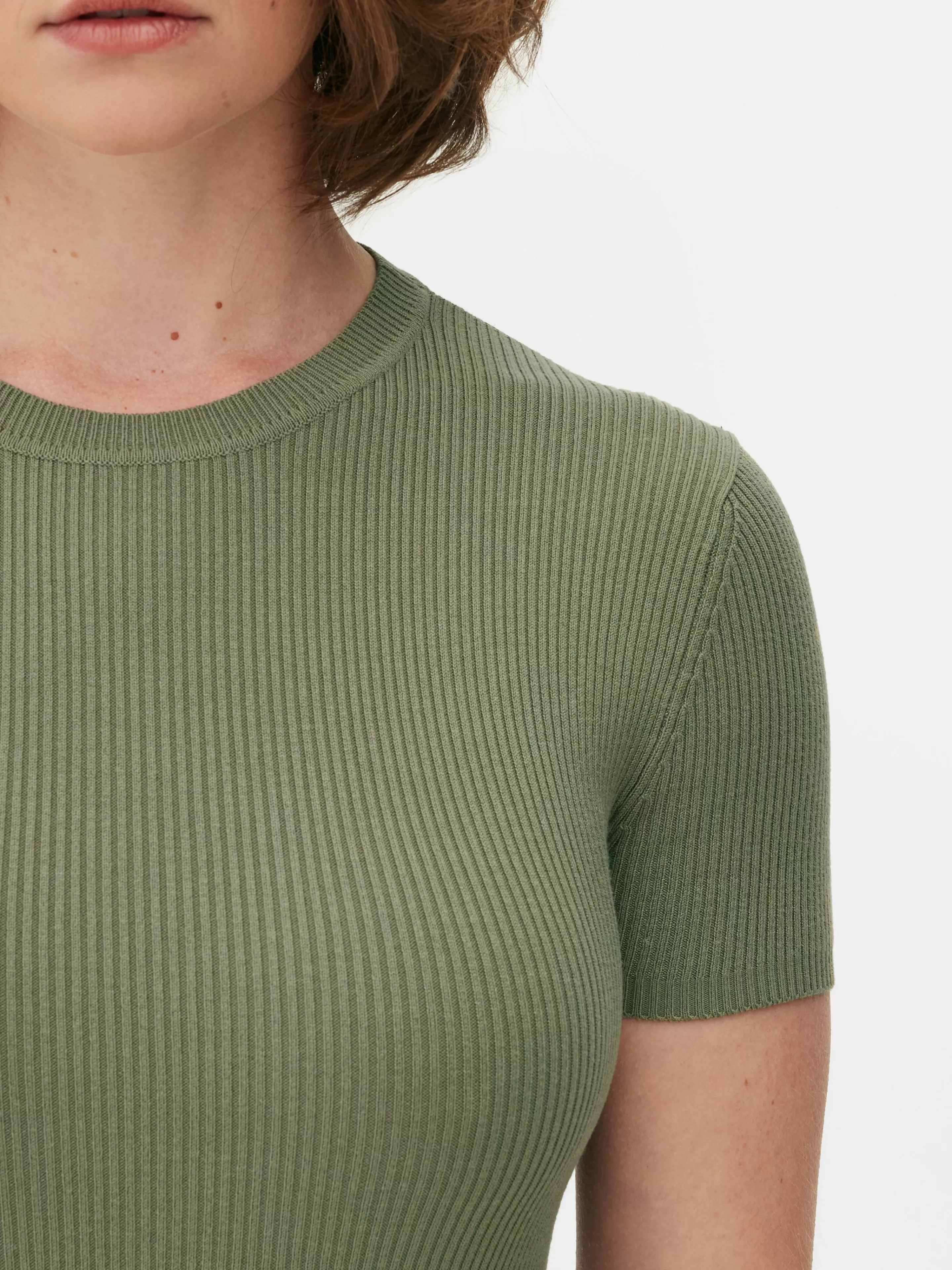 Mujer Primark Vestidos | Vestido Midi De Tipo Jersey Y Manga Corta