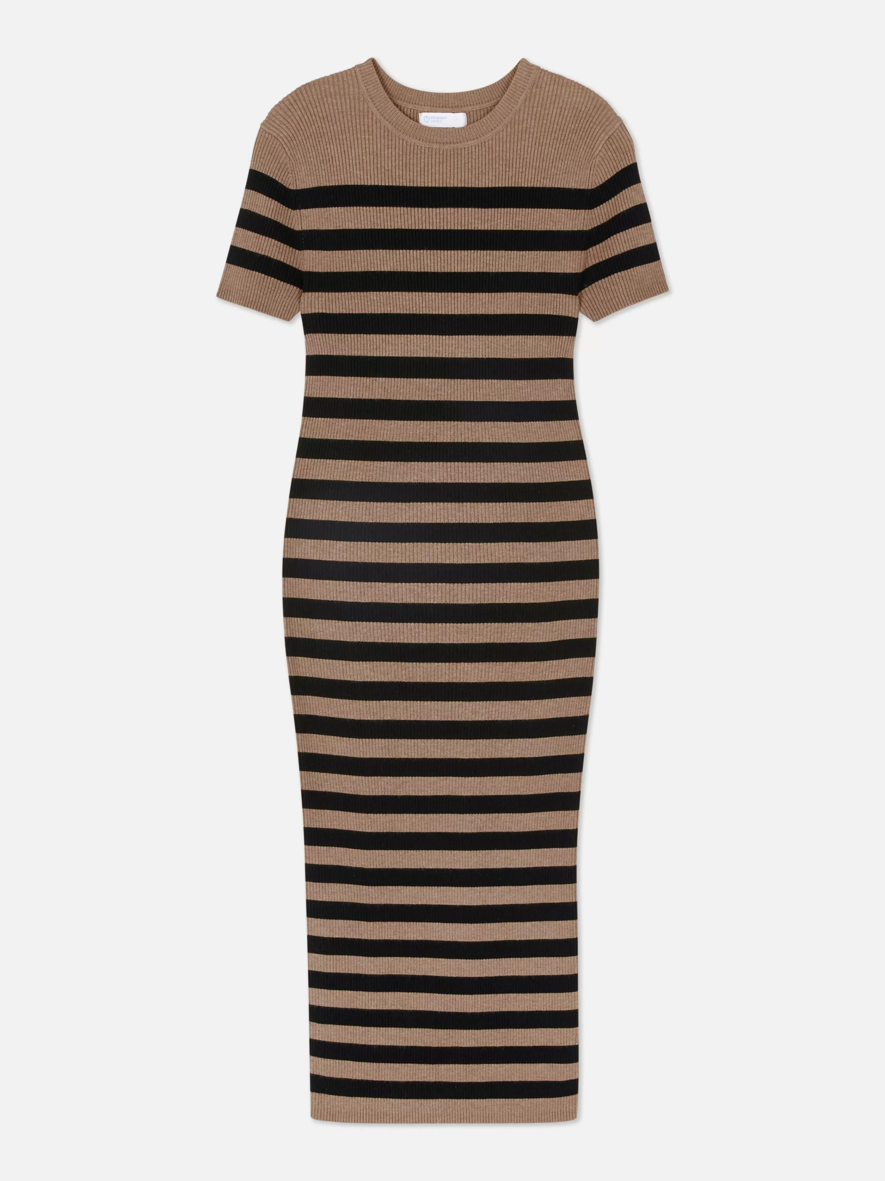 Mujer Primark Vestidos | Vestido Midi De Tipo Jersey Y Manga Corta