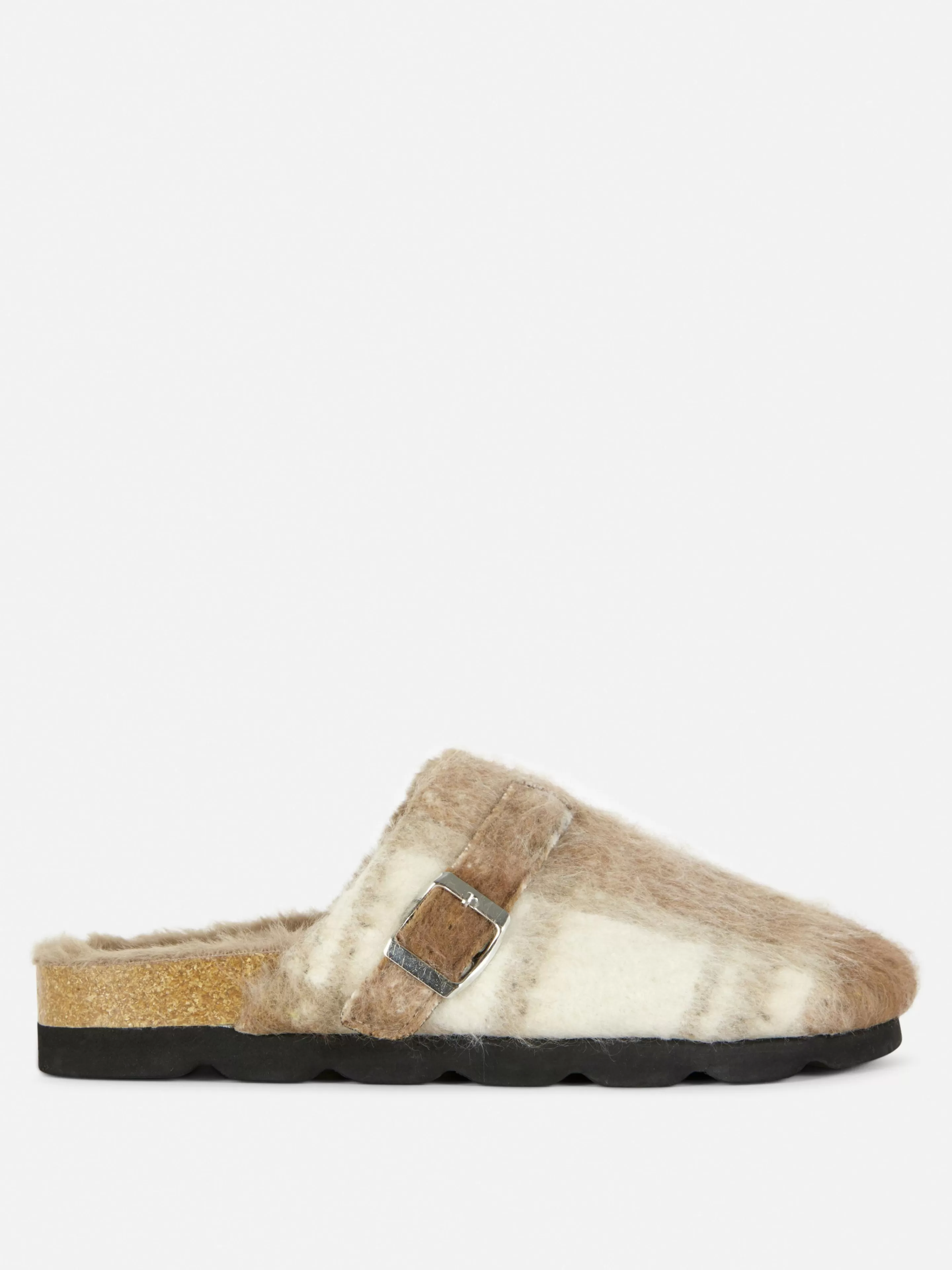Mujer Primark Zapatillas De Estar En Casa | Zapatillas De Estar En Casa | Zuecos A Cuadros Y Forro Sintético De Rita Ora